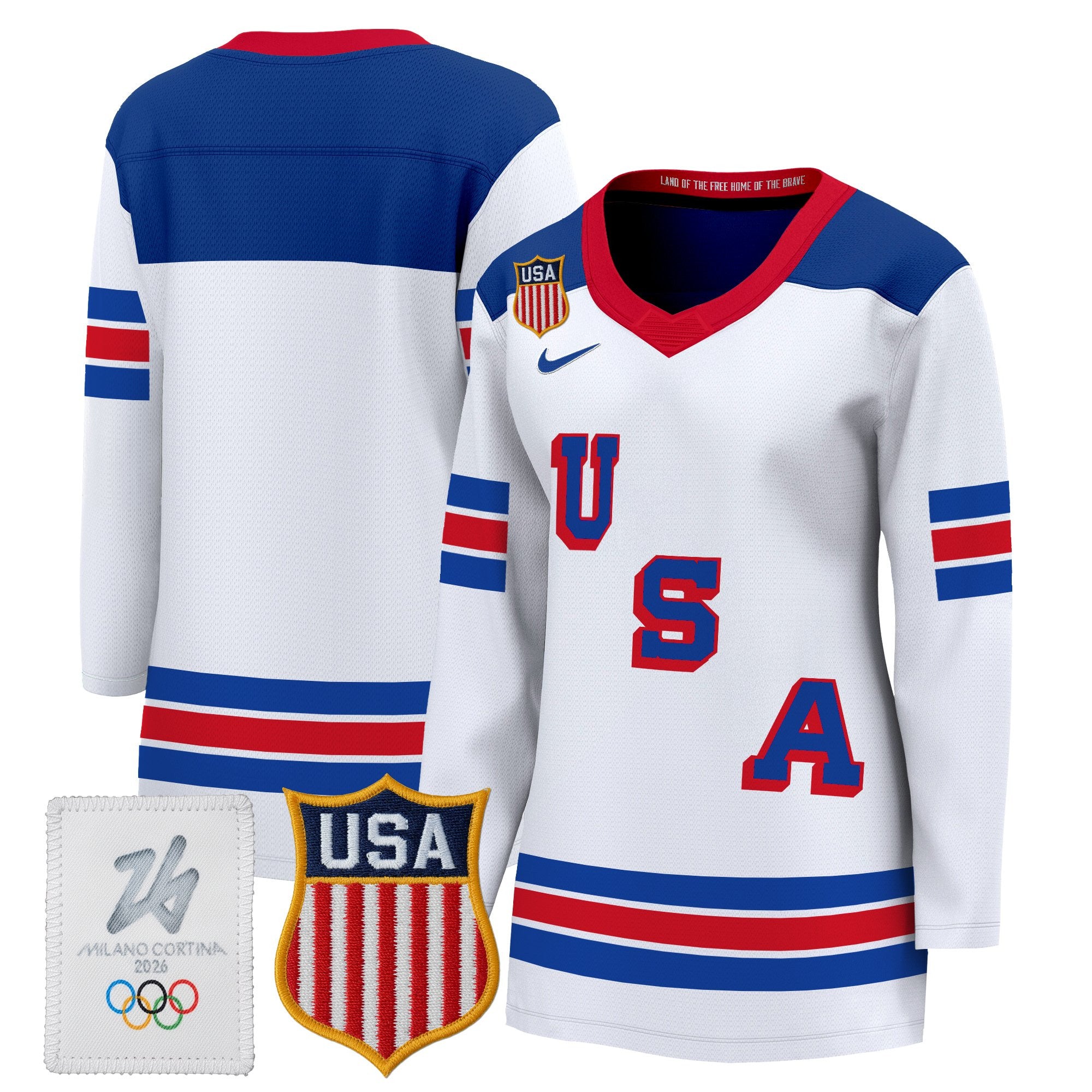 Women's 2026 USA Olympic Premium Hockey Jersey - All Stitched
