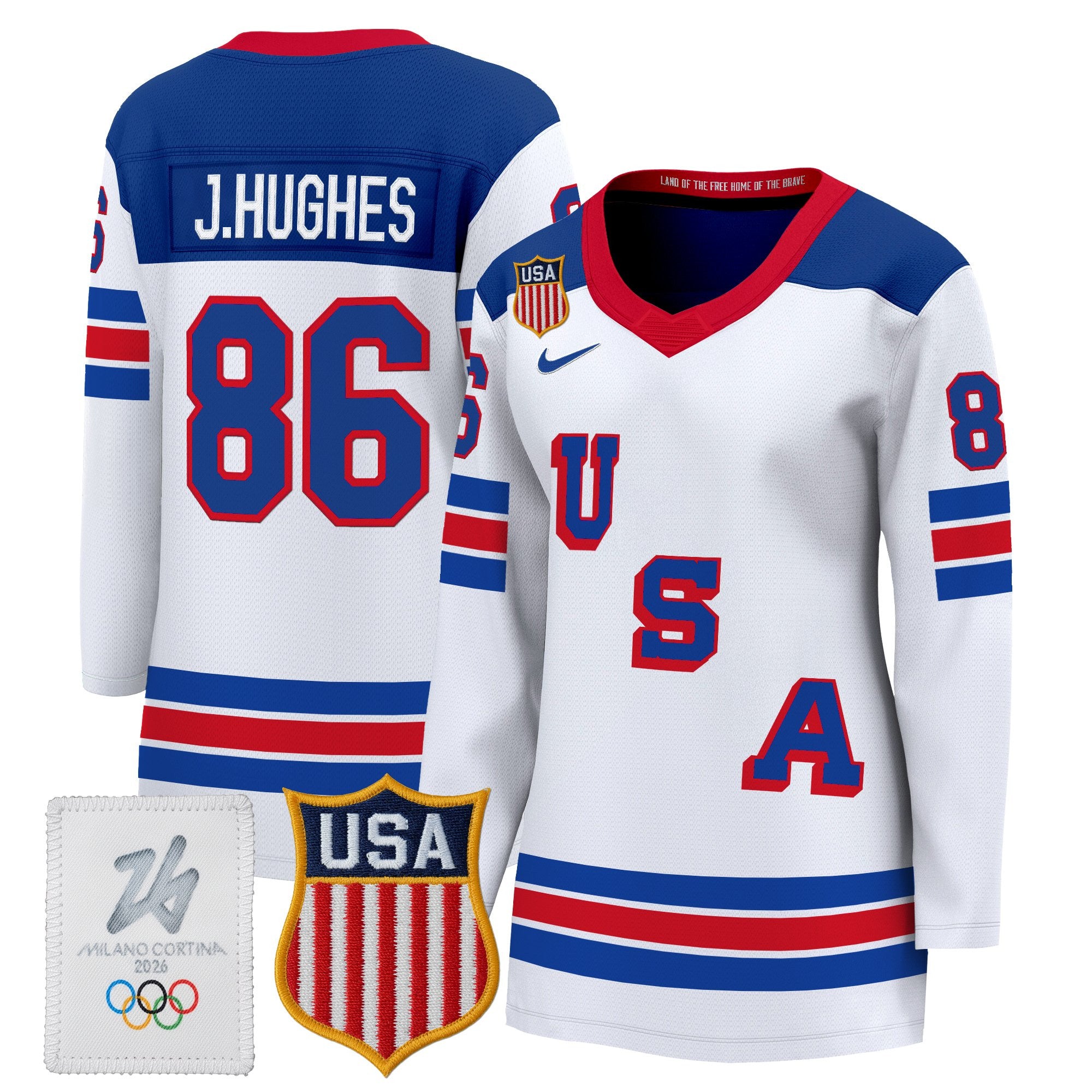 Women's 2026 USA Olympic Premium Hockey Jersey - All Stitched