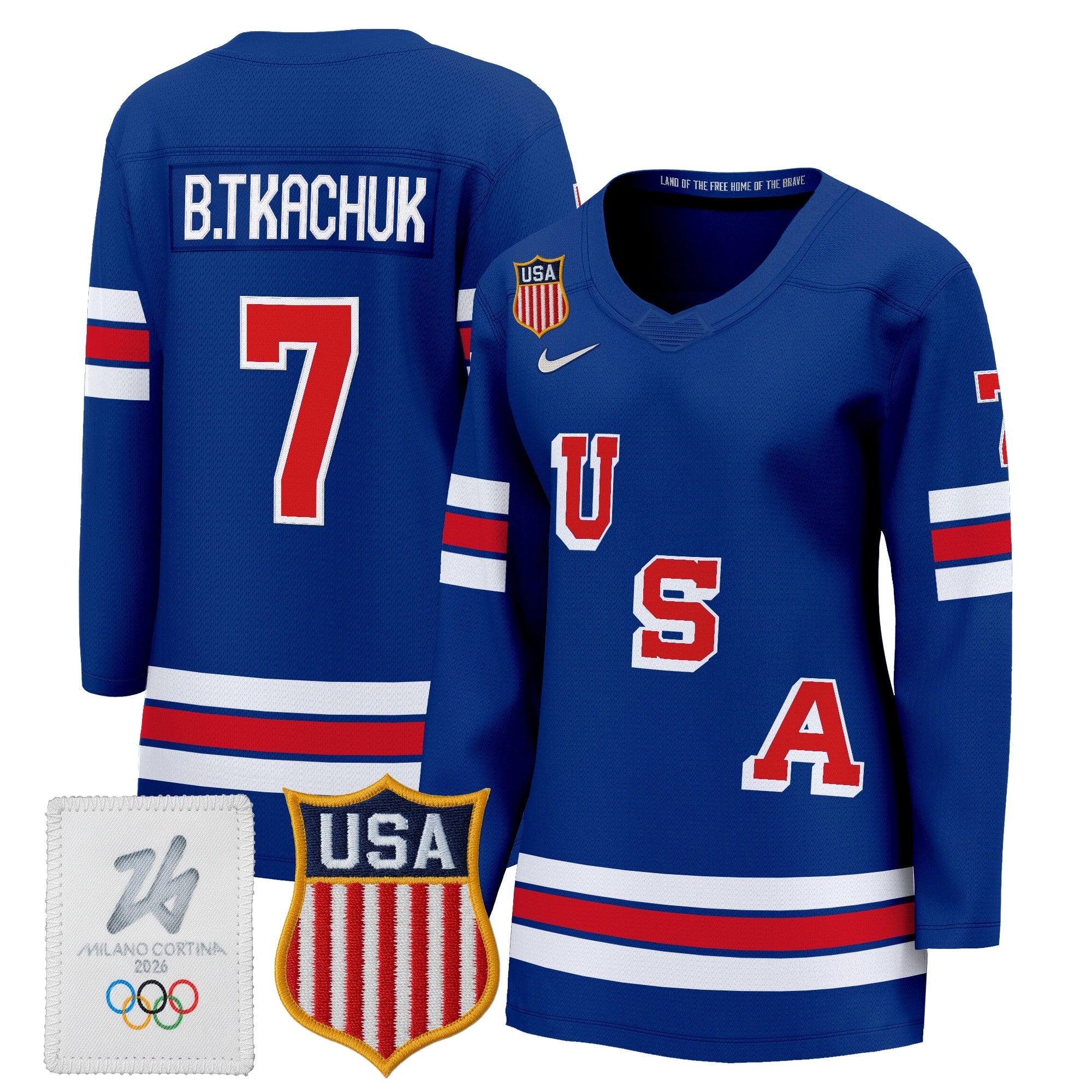 Women's 2026 USA Olympic Premium Hockey Jersey - All Stitched