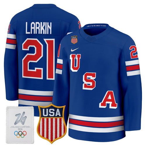 Dylan Larkin 2026 USA Olympic Premium Hockey Jersey - All Stitched