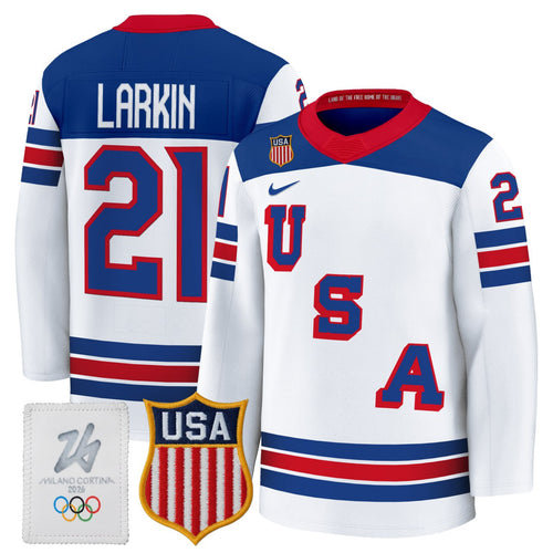 Dylan Larkin 2026 USA Olympic Premium Hockey Jersey - All Stitched