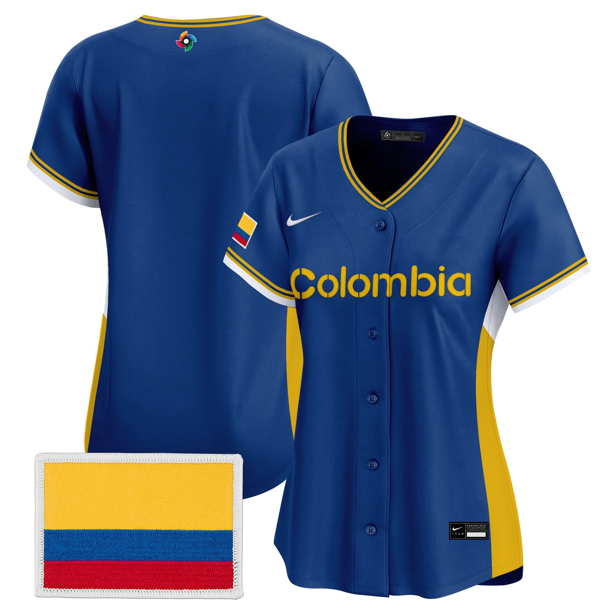 Women's Team Colombia 2026 World Baseball Classic Vapor Premier Jersey - All Stitched