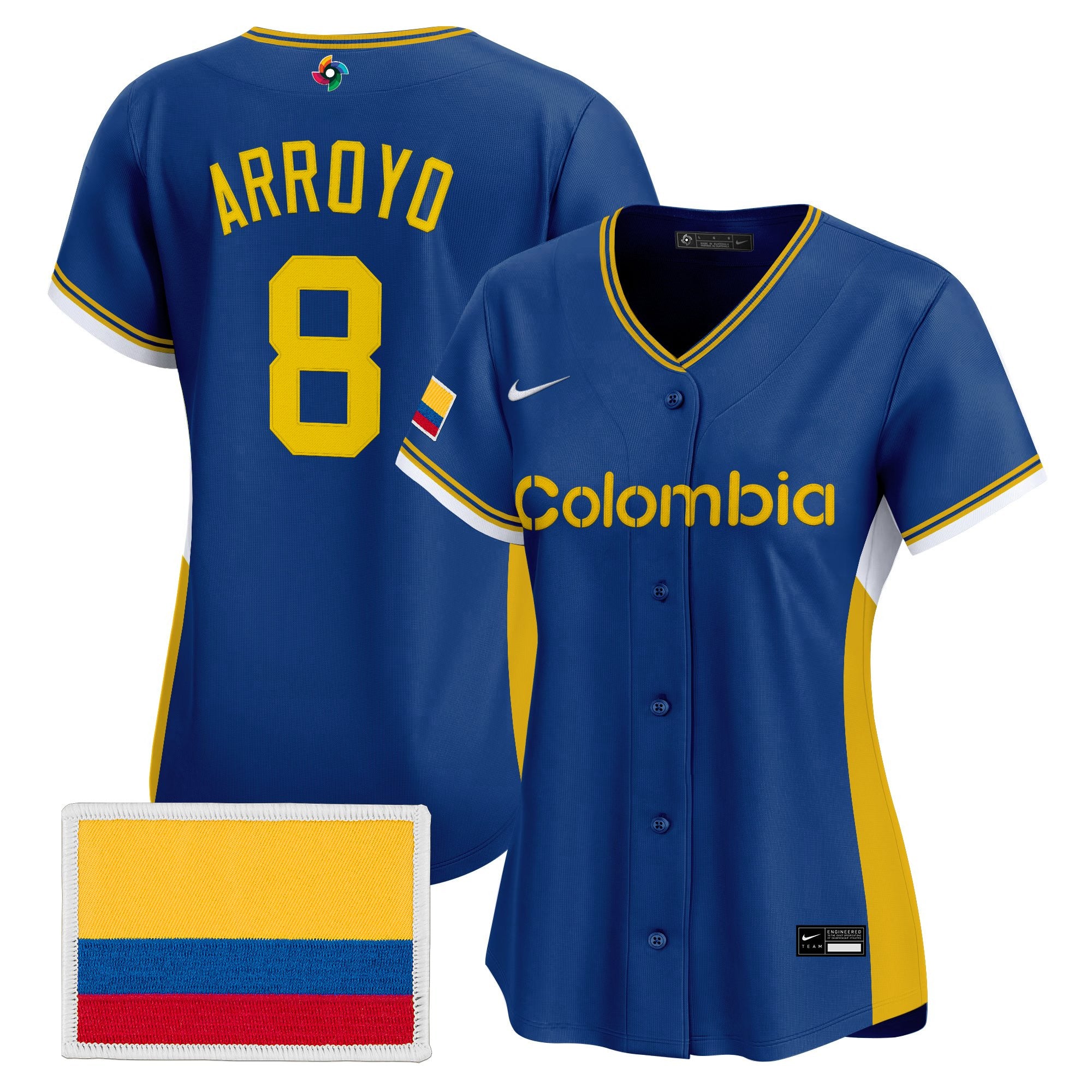 Women's Team Colombia 2026 World Baseball Classic Vapor Premier Jersey - All Stitched
