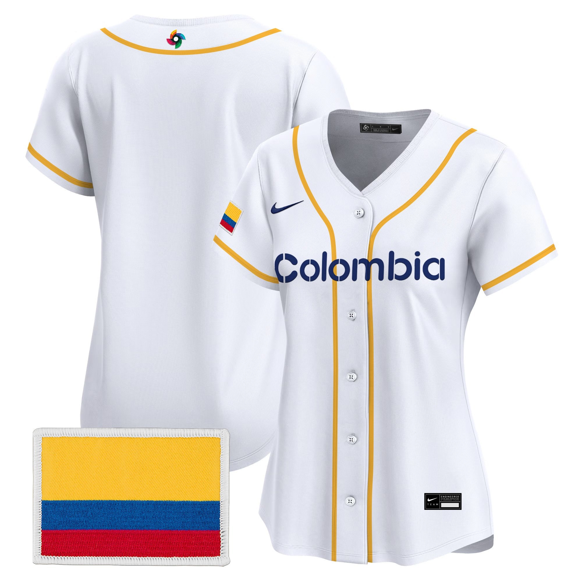 Women's Team Colombia 2026 World Baseball Classic Vapor Premier Jersey - All Stitched
