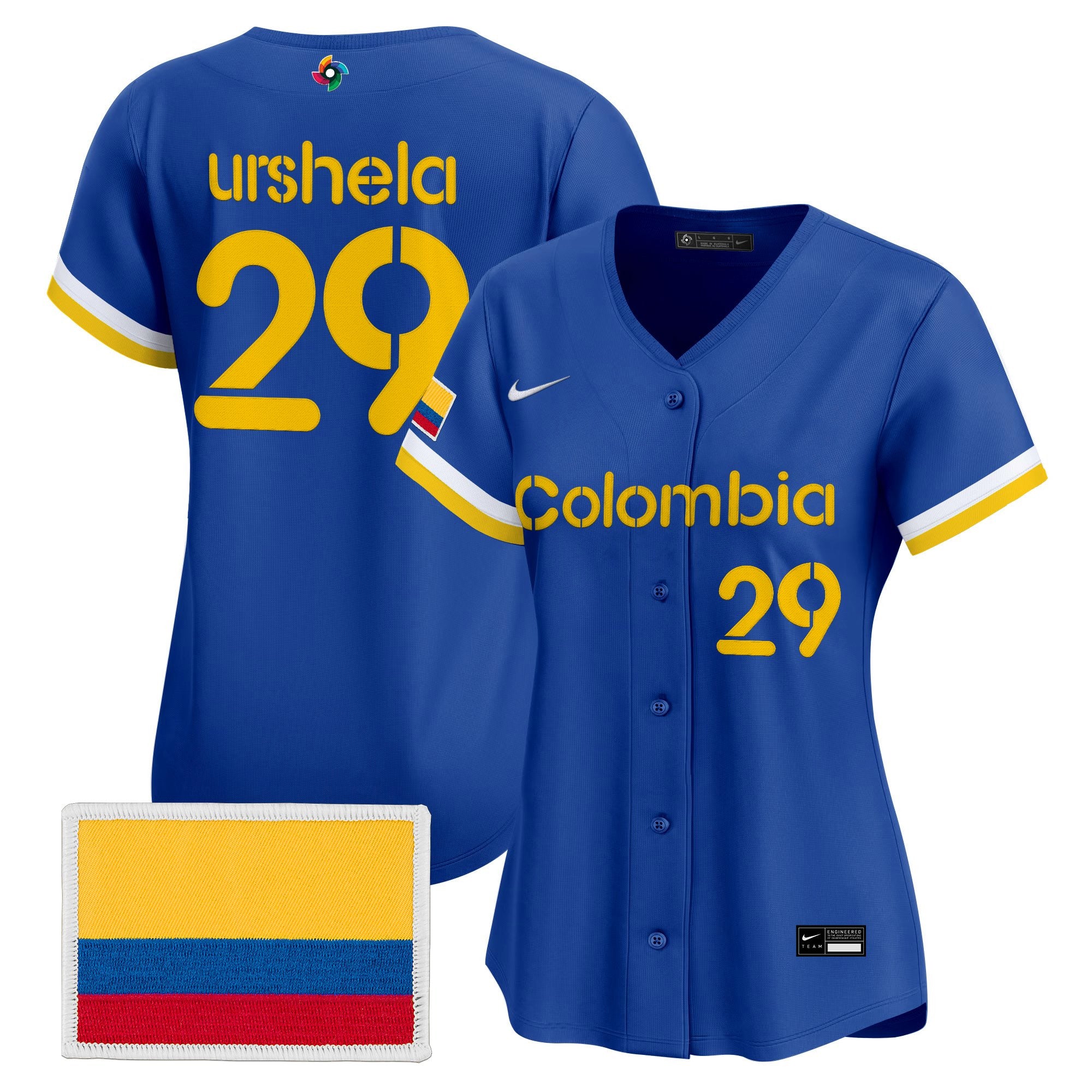 Women's Team Colombia 2026 World Baseball Classic Vapor Premier Jersey - All Stitched