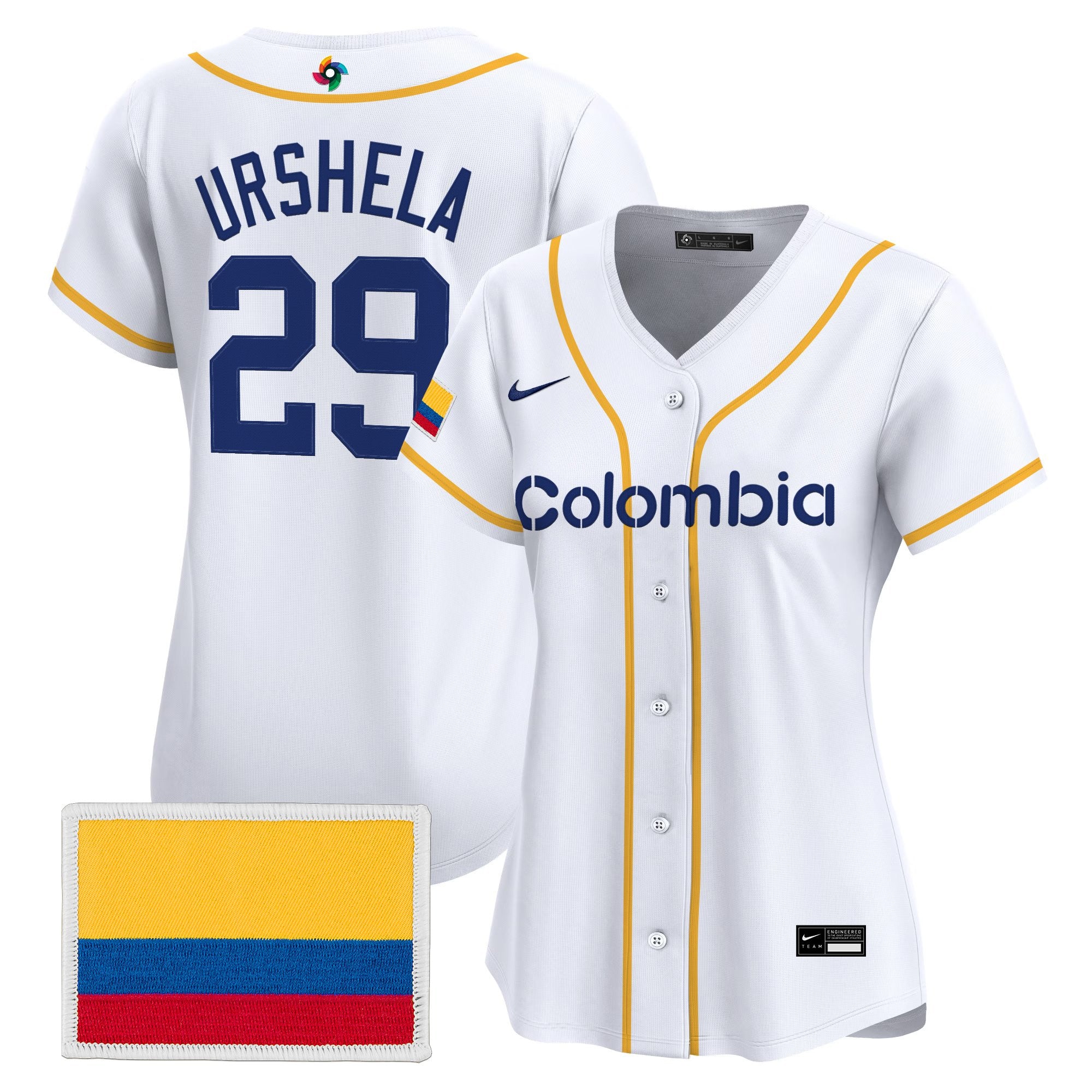 Women's Team Colombia 2026 World Baseball Classic Vapor Premier Jersey - All Stitched