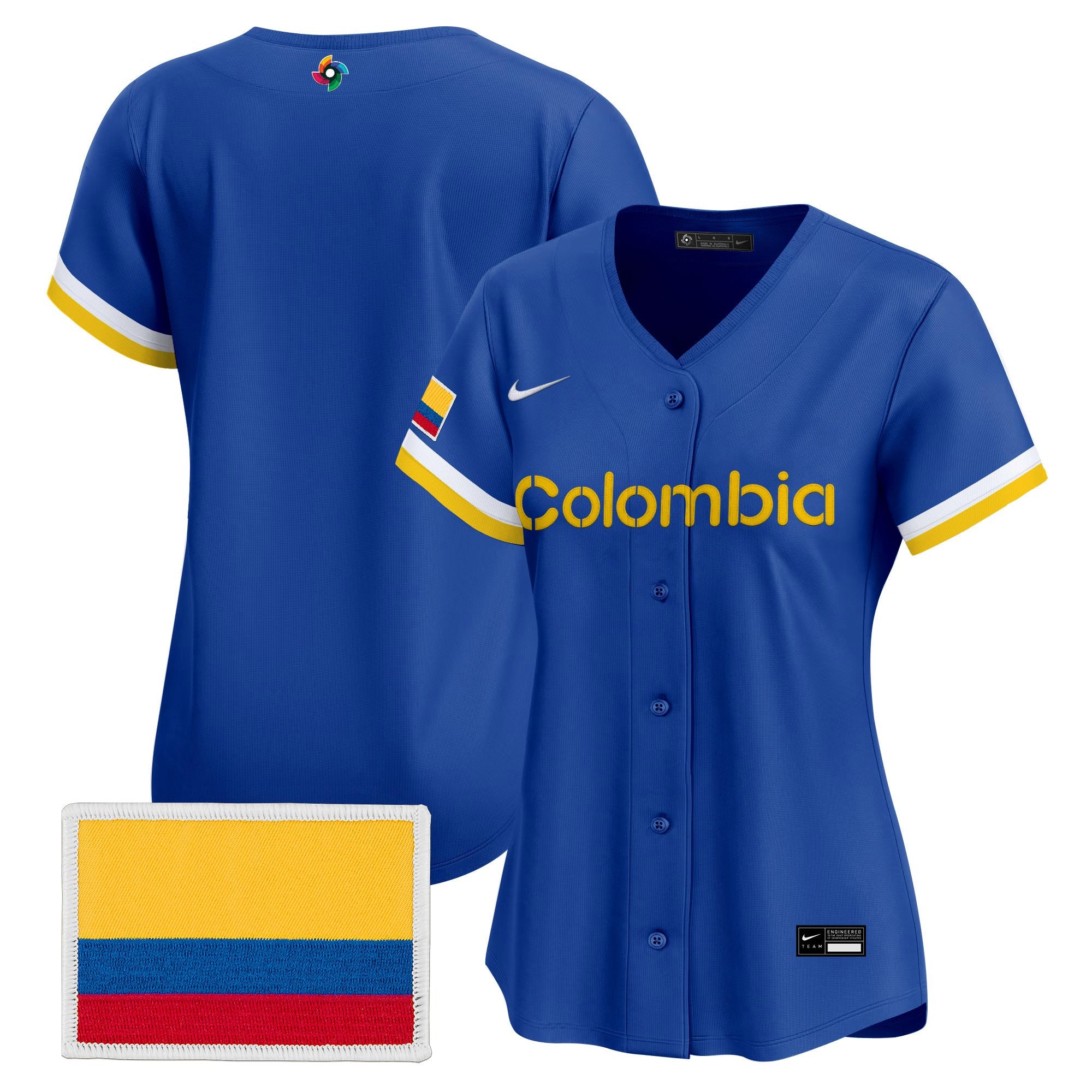 Women's Team Colombia 2026 World Baseball Classic Vapor Premier Jersey - All Stitched