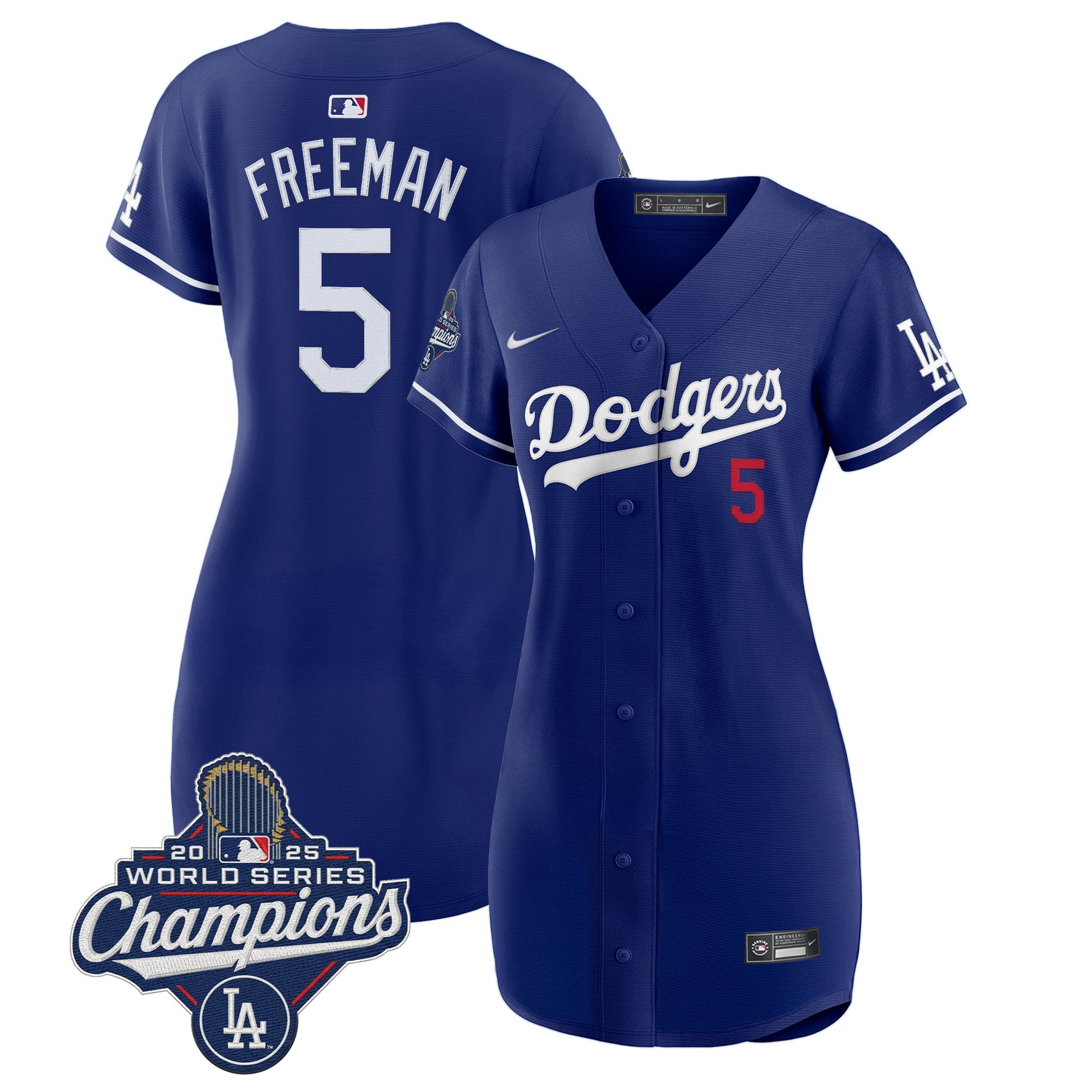 Women's Dodgers 2025 World Series Champions Patch Baseball Dress - All Stitched