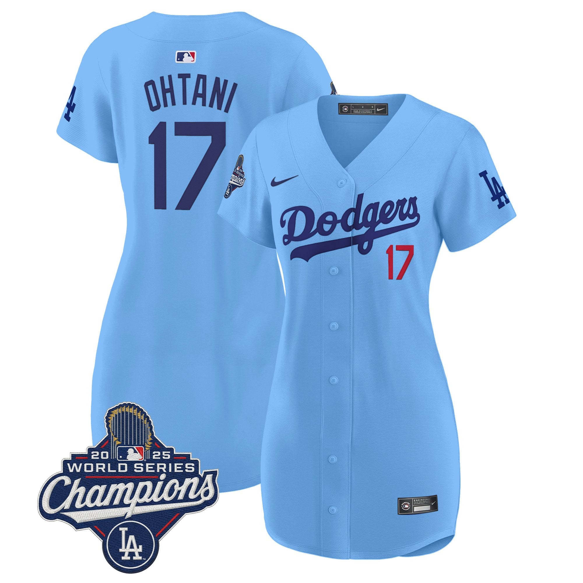 Women's Dodgers 2025 World Series Champions Patch Baseball Dress - All Stitched