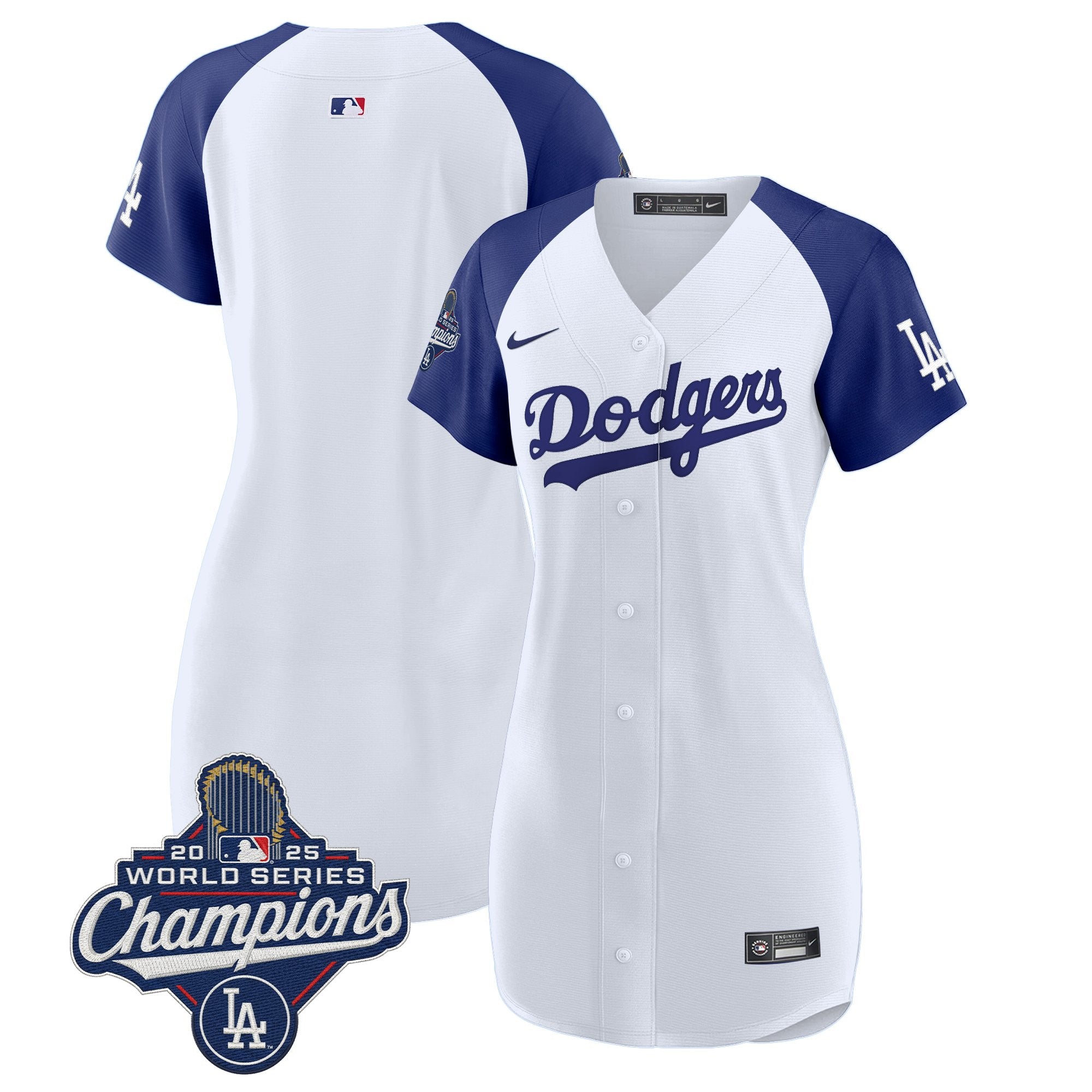 Women's Dodgers 2025 World Series Champions Patch Baseball Dress - All Stitched