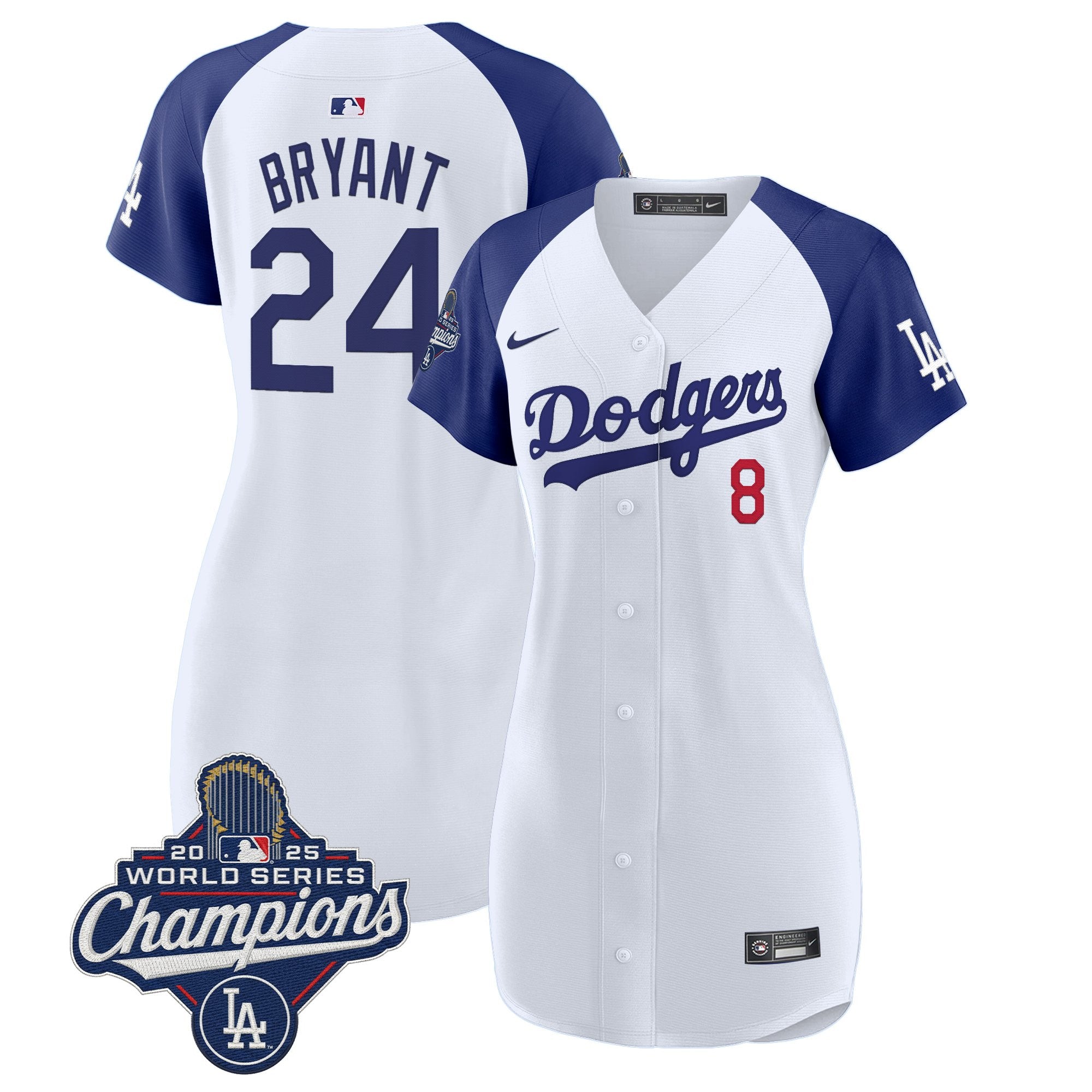 Women's Dodgers 2025 World Series Champions Patch Baseball Dress - All Stitched