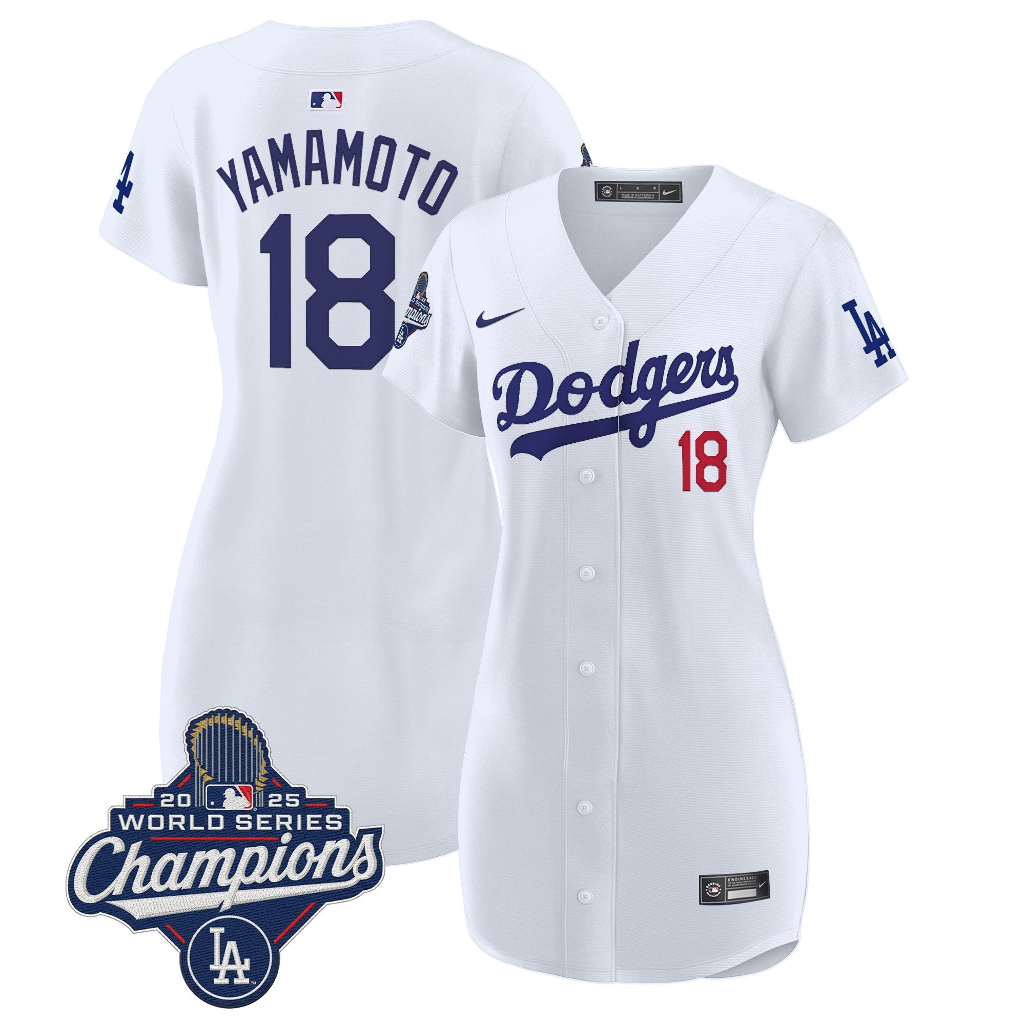 Women's Dodgers 2025 World Series Champions Patch Baseball Dress - All Stitched