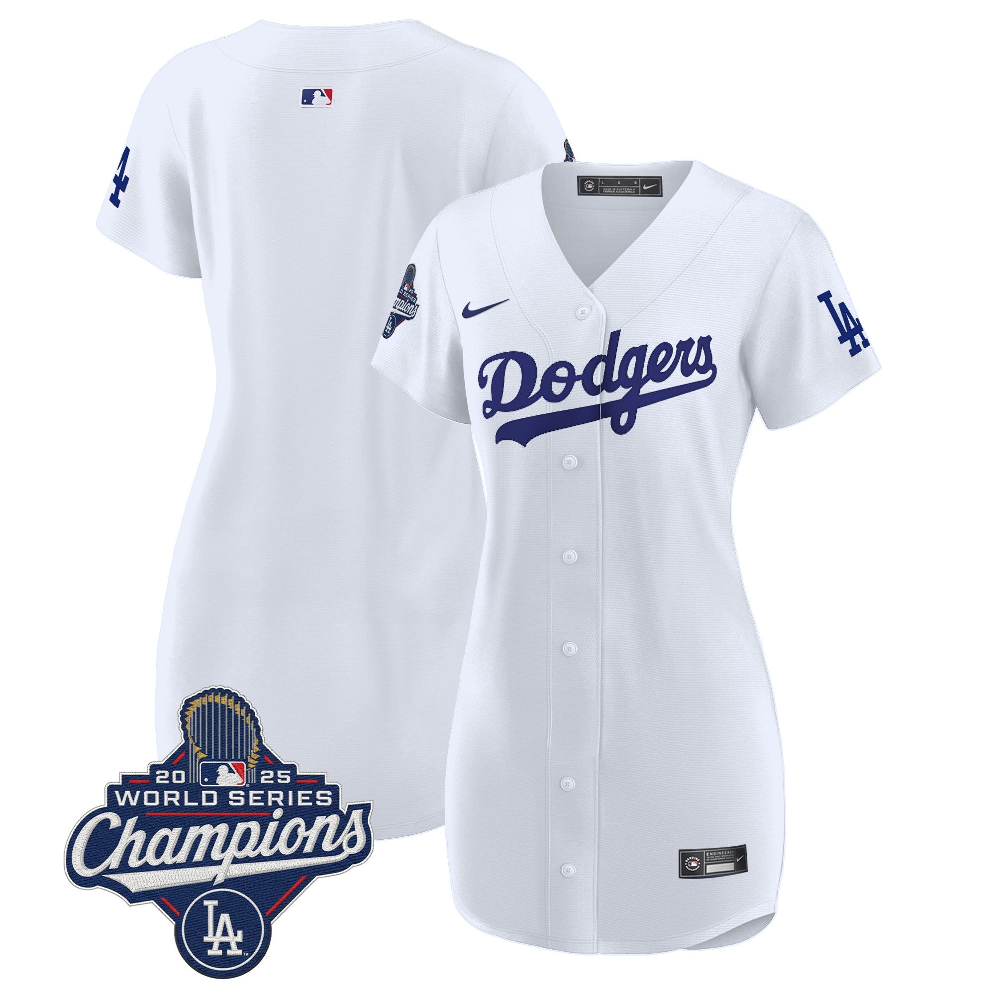 Women's Dodgers 2025 World Series Champions Patch Baseball Dress - All Stitched