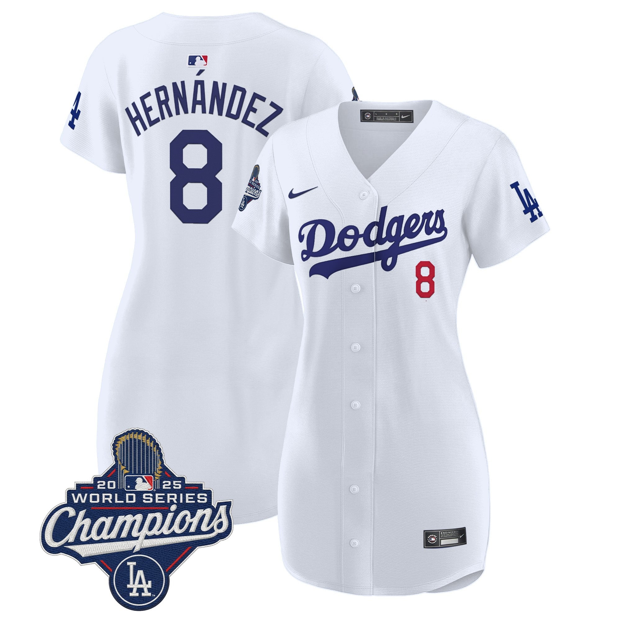 Women's Dodgers 2025 World Series Champions Patch Baseball Dress - All Stitched