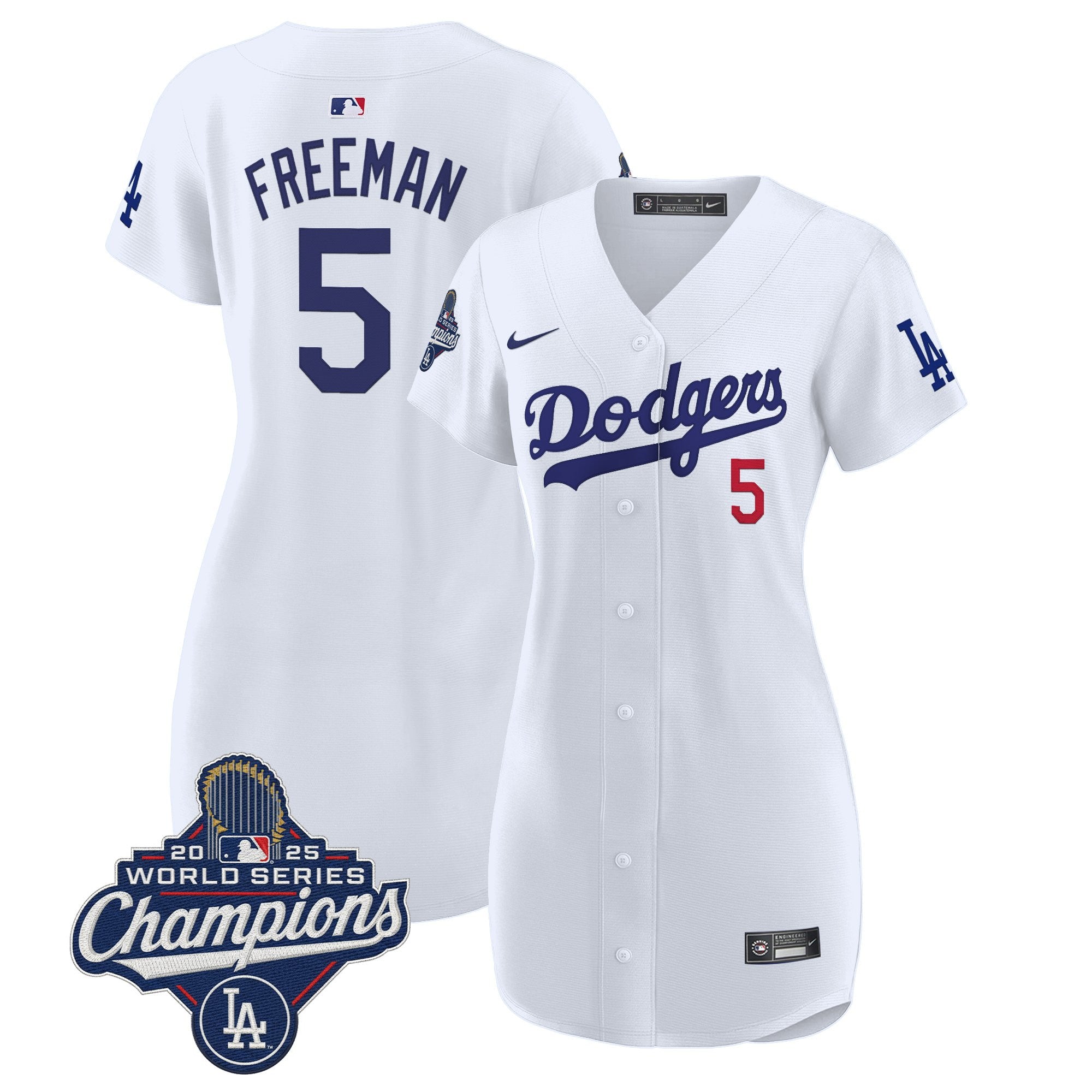 Women's Dodgers 2025 World Series Champions Patch Baseball Dress - All Stitched