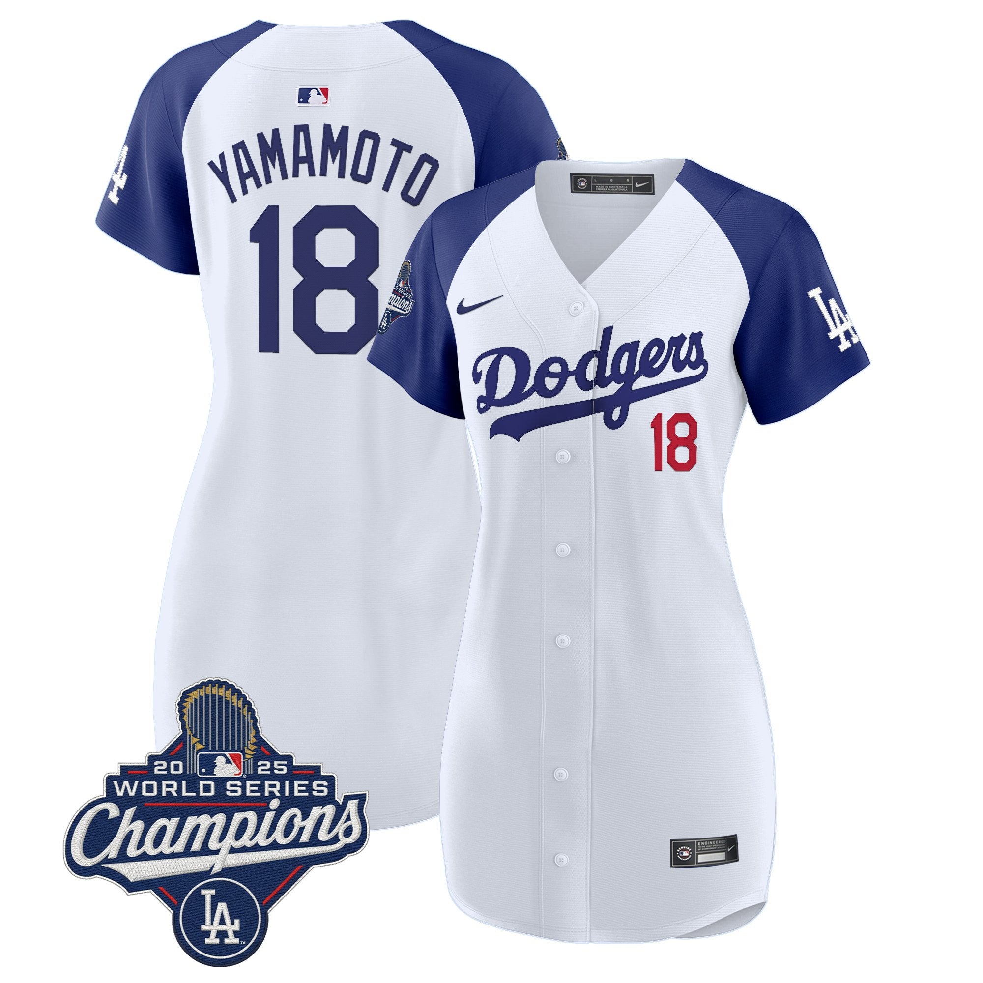 Women's Dodgers 2025 World Series Champions Patch Baseball Dress - All Stitched