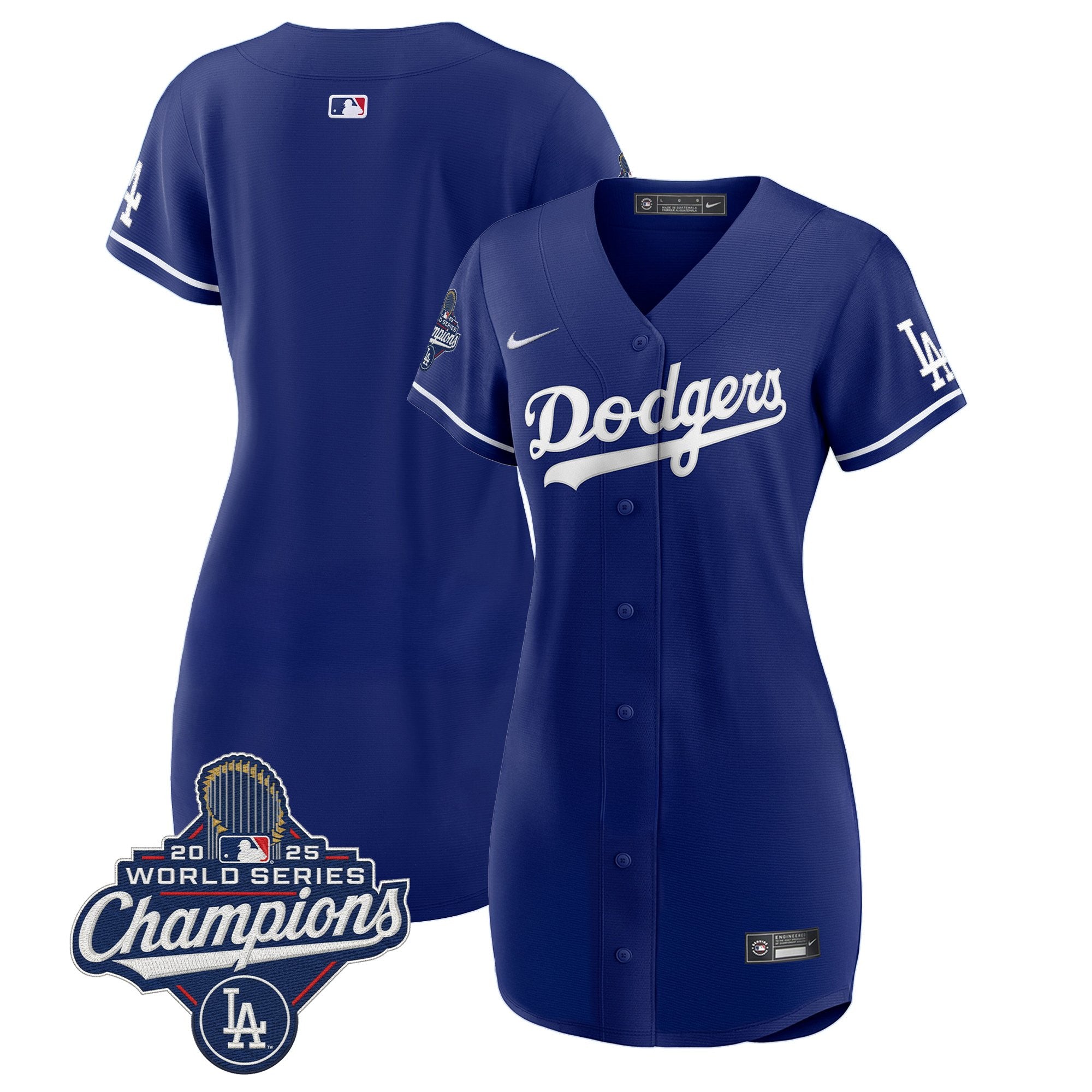 Women's Dodgers 2025 World Series Champions Patch Baseball Dress - All Stitched