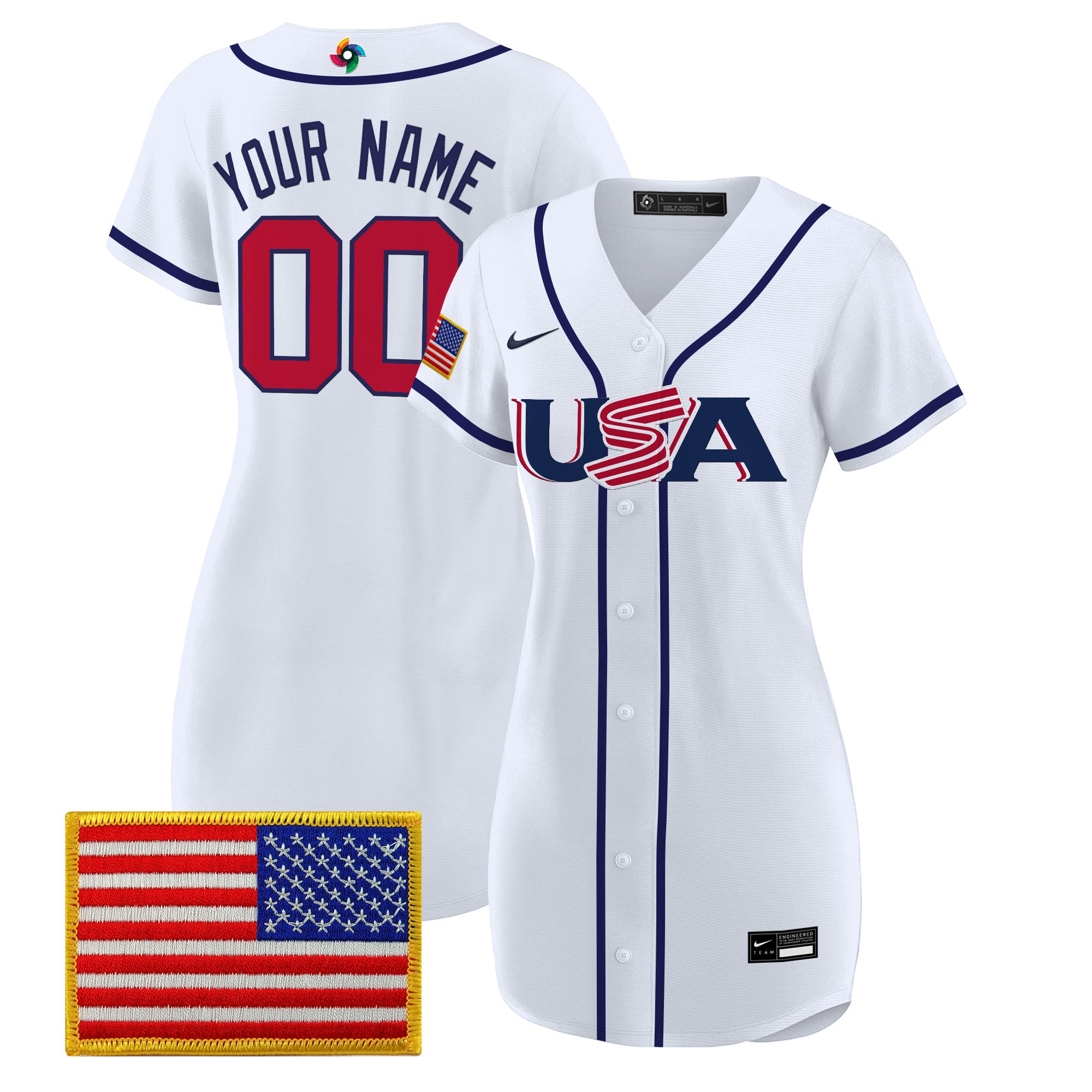 Team USA 2026 World Baseball Classic Custom Baseball Dress - All Stitched