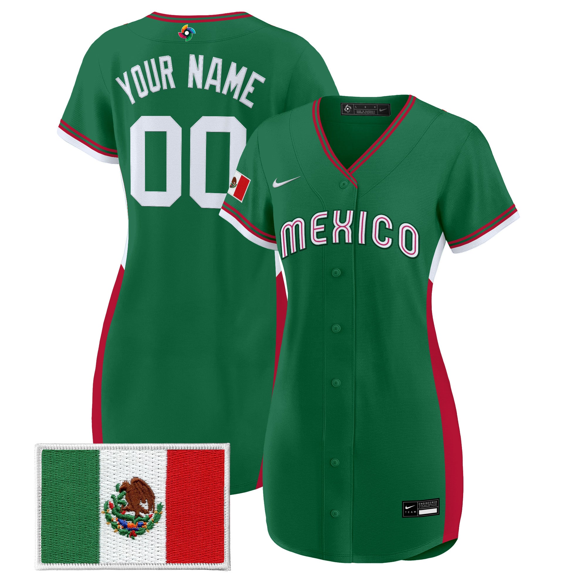 Team Mexico World Baseball Classic Custom Baseball Dress - All Stitched
