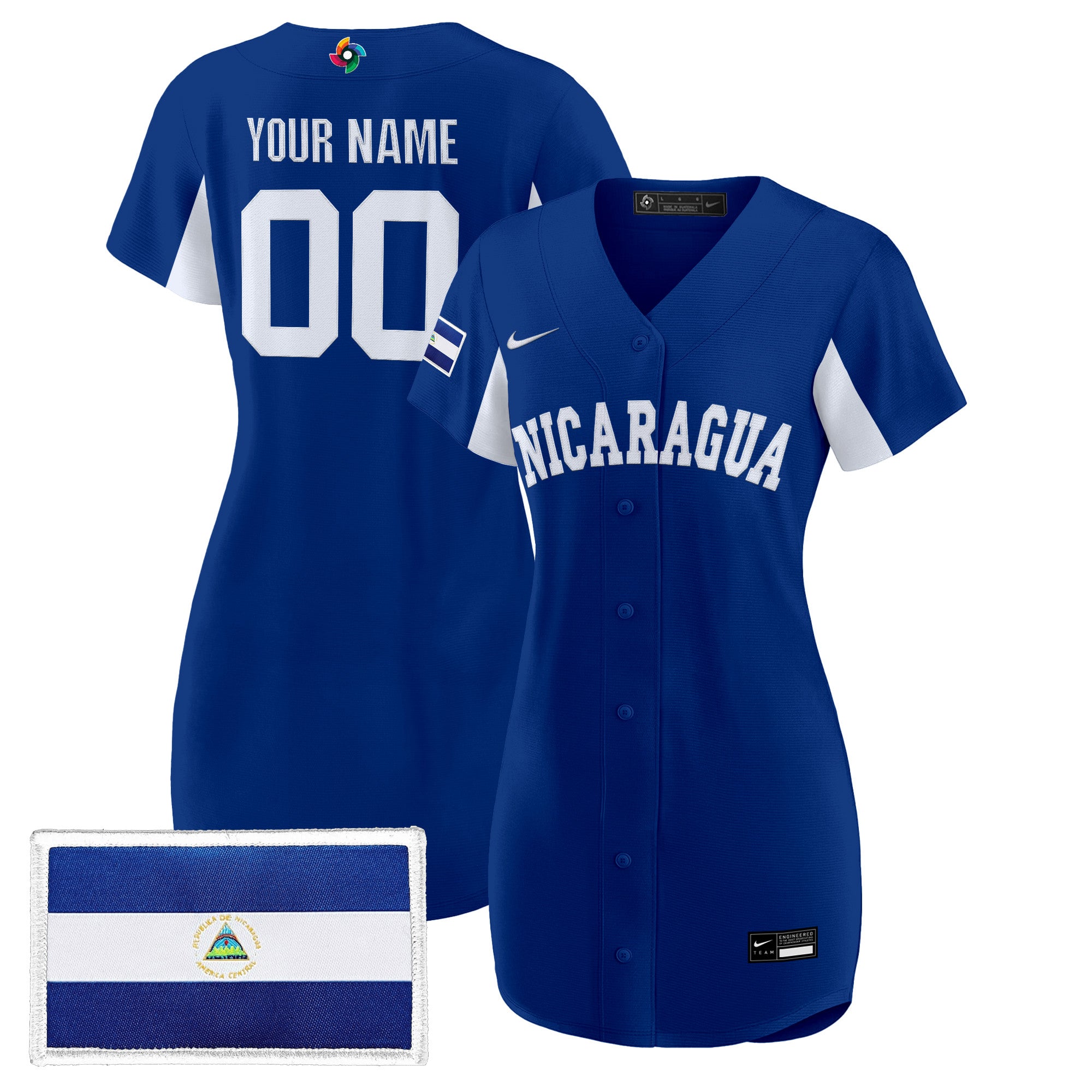 Team Nicaragua 2026 World Baseball Classic Custom Baseball Dress - All Stitched