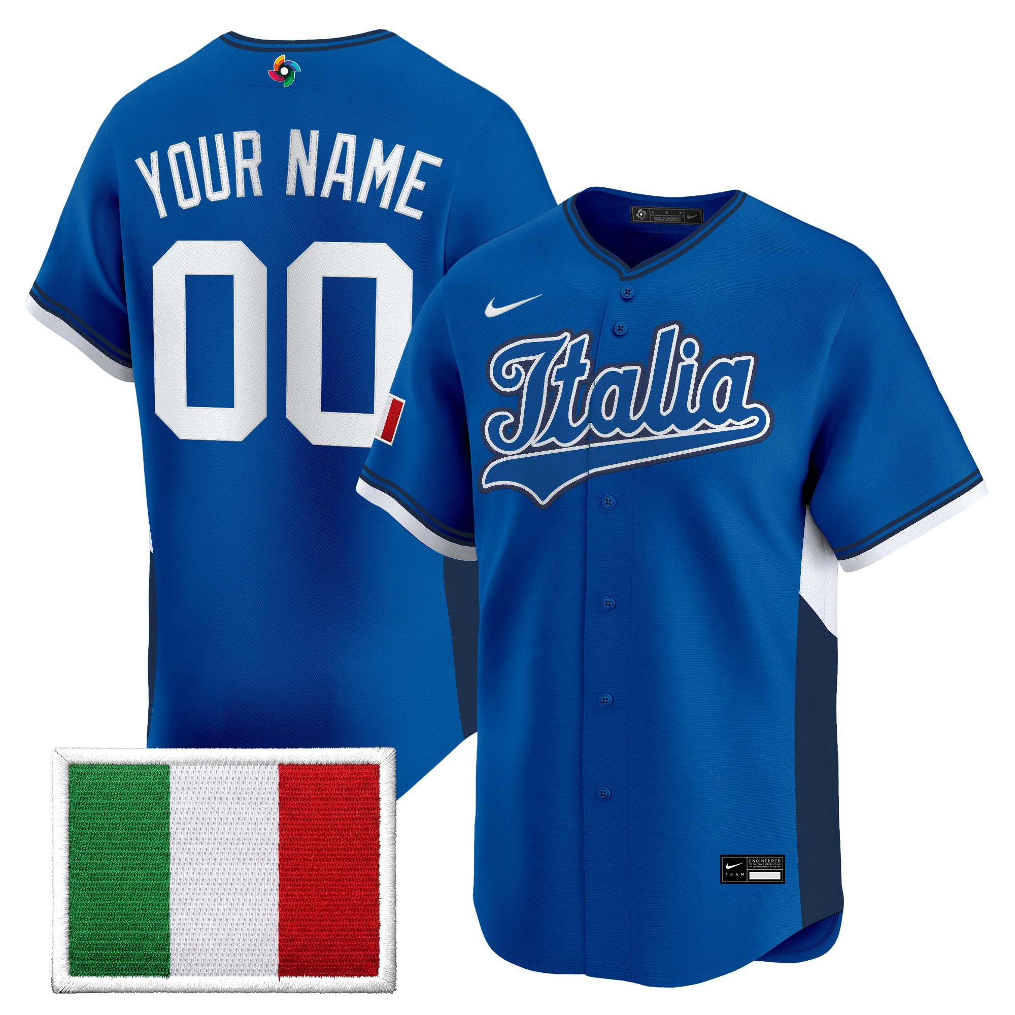 Team Italy 2026 World Baseball Classic Vapor Premier Custom Jersey - All Stitched