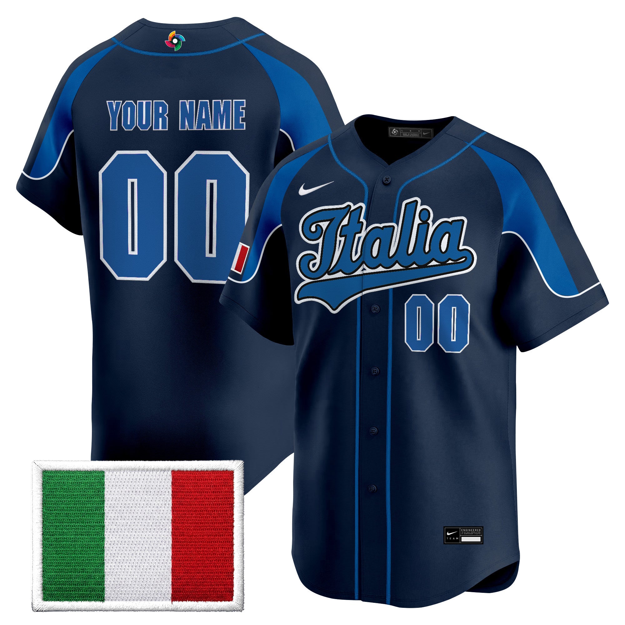 Team Italy 2026 World Baseball Classic Vapor Premier Custom Jersey - All Stitched