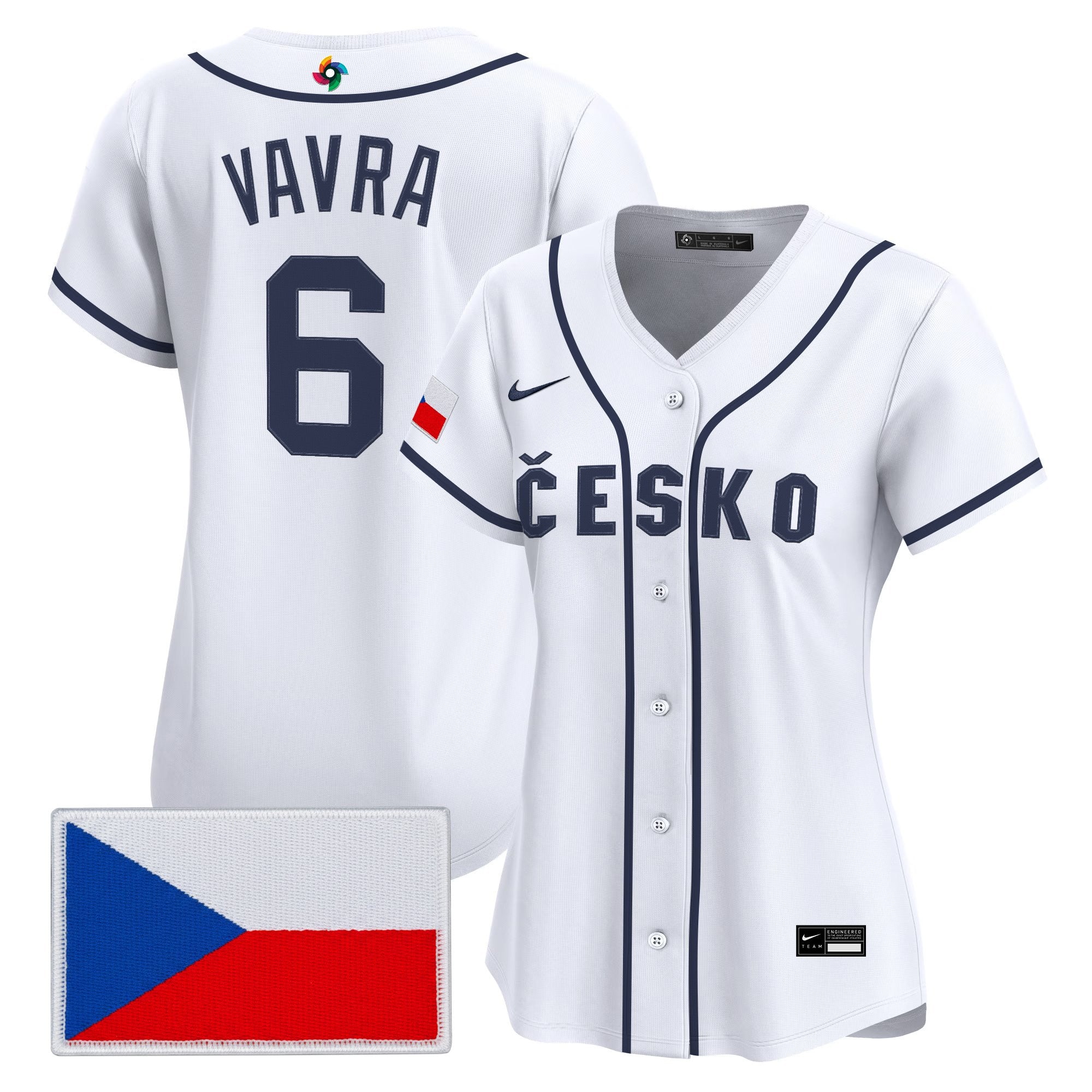 Women's Team Czechia 2026 World Baseball Classic Vapor Premier Jersey - All Stitched