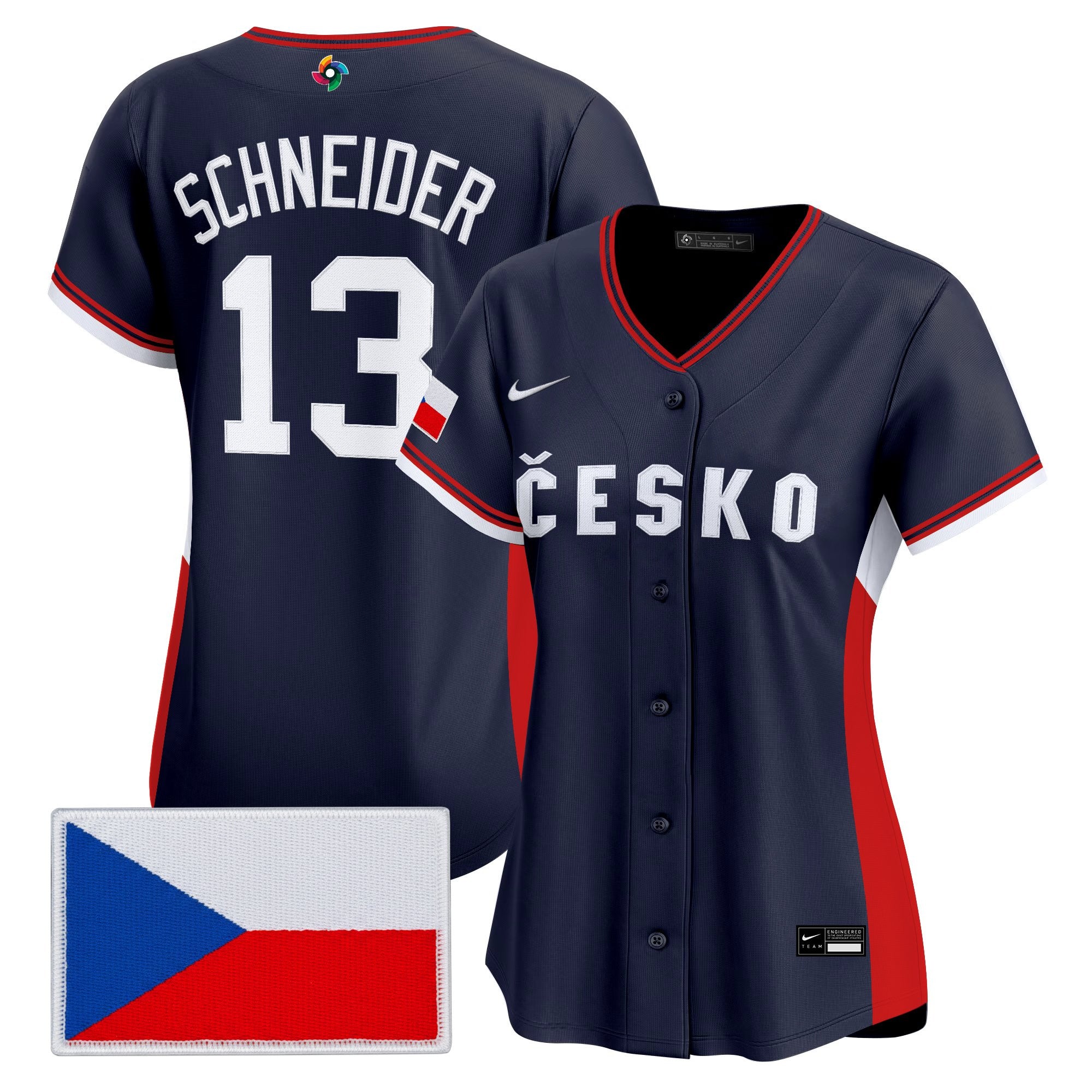 Women's Team Czechia 2026 World Baseball Classic Vapor Premier Jersey - All Stitched