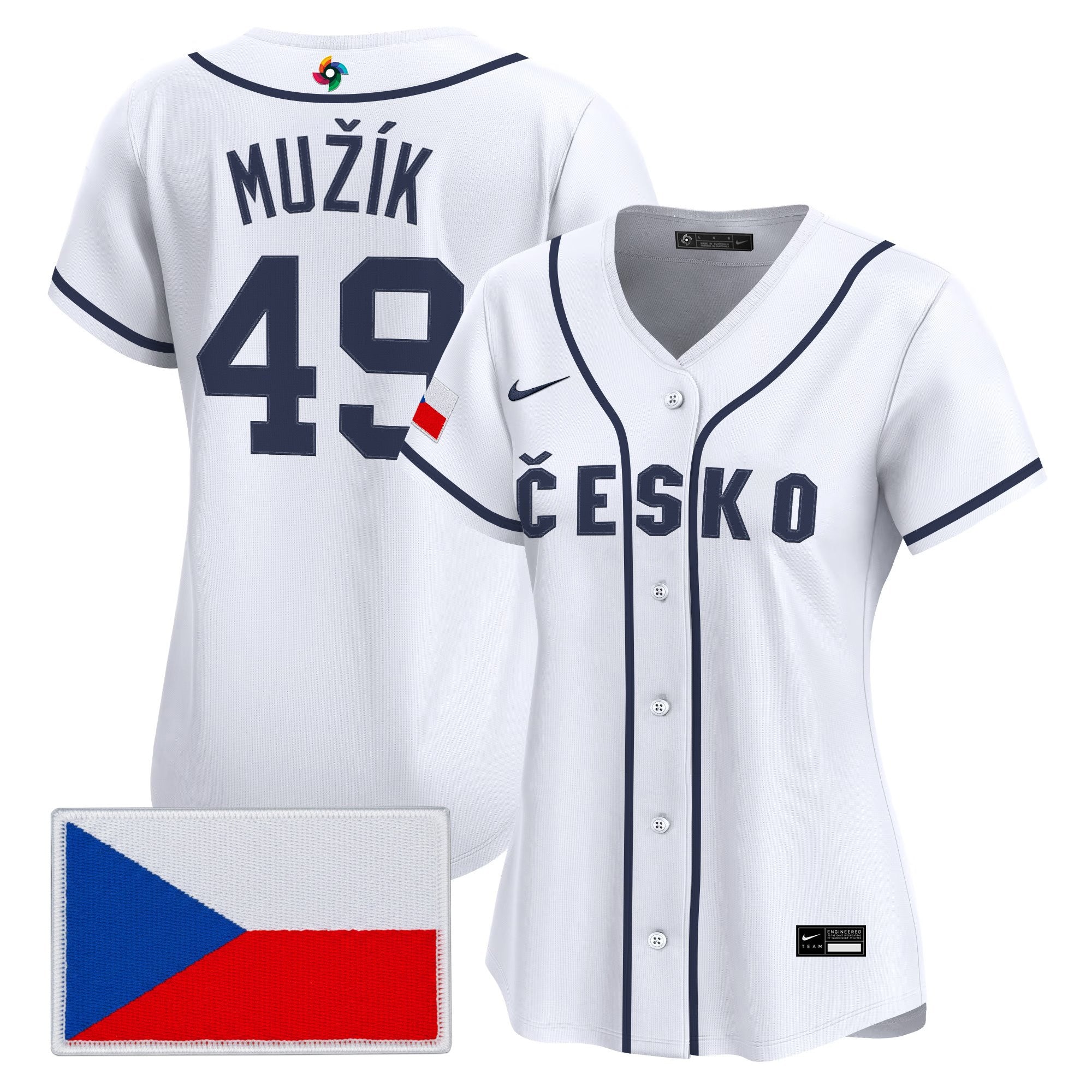 Women's Team Czechia 2026 World Baseball Classic Vapor Premier Jersey - All Stitched