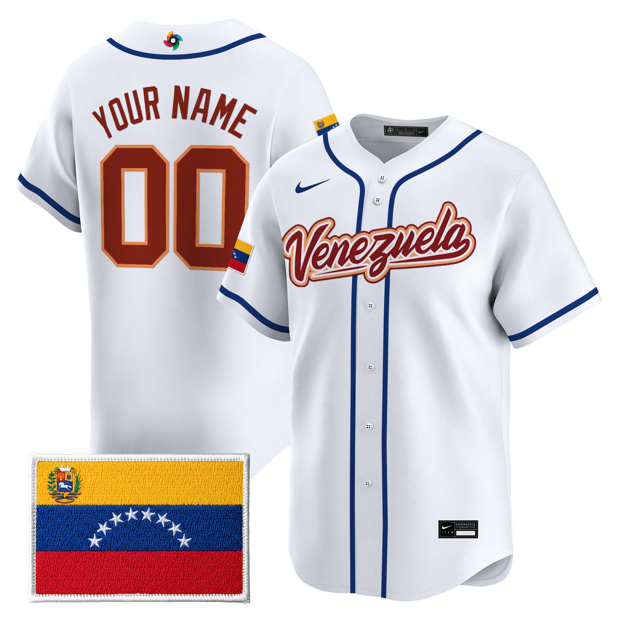 Team Venezuela World Baseball Classic Gold Vapor Premier Custom Jersey - All Stitched