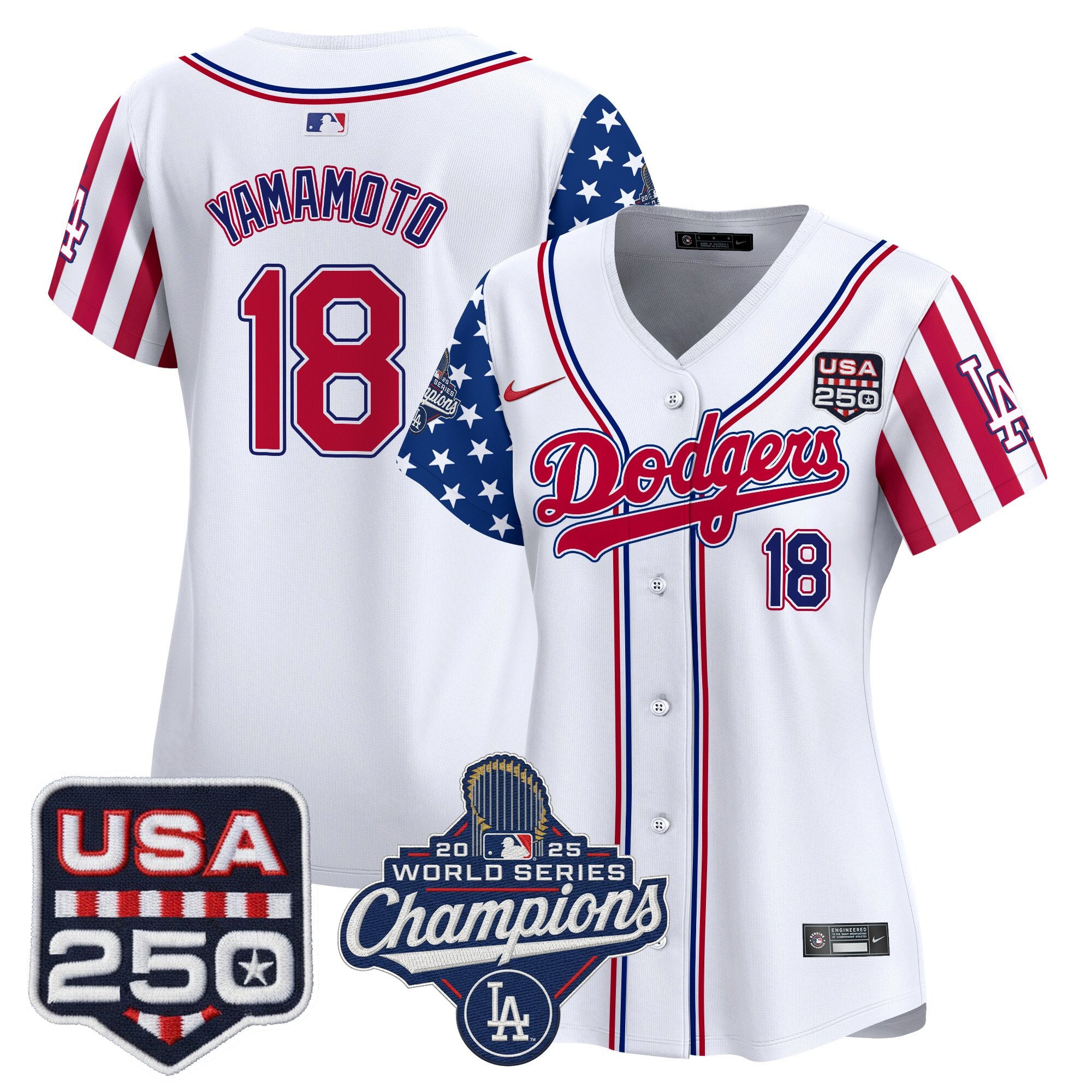 Women's Los Angeles Dodgers "America250 Edition" Vapor Premier Limited Jersey V2 - All Stitched