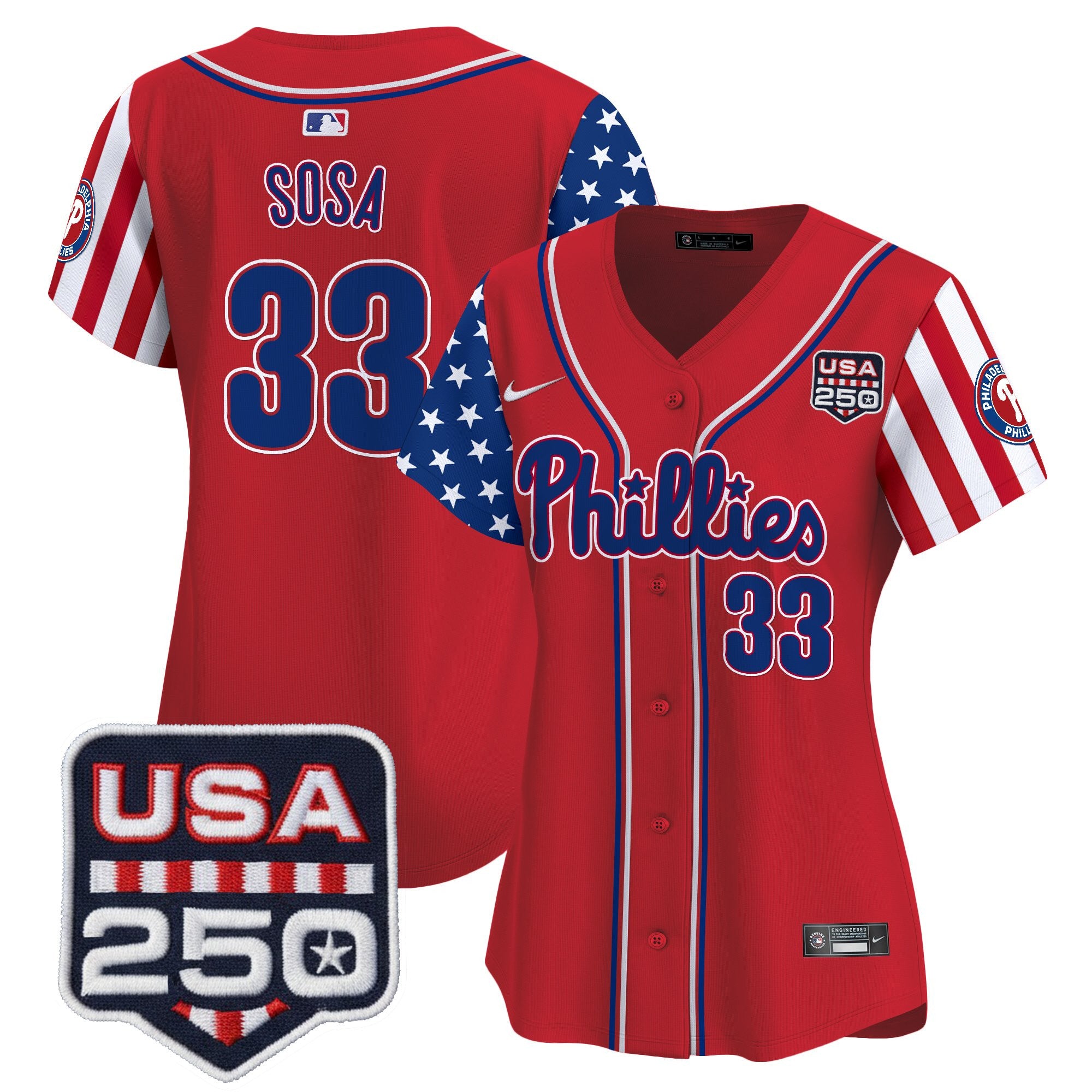 Women's Philadelphia Phillies America250 Edition Vapor Premier Limited Jersey - All Stitched