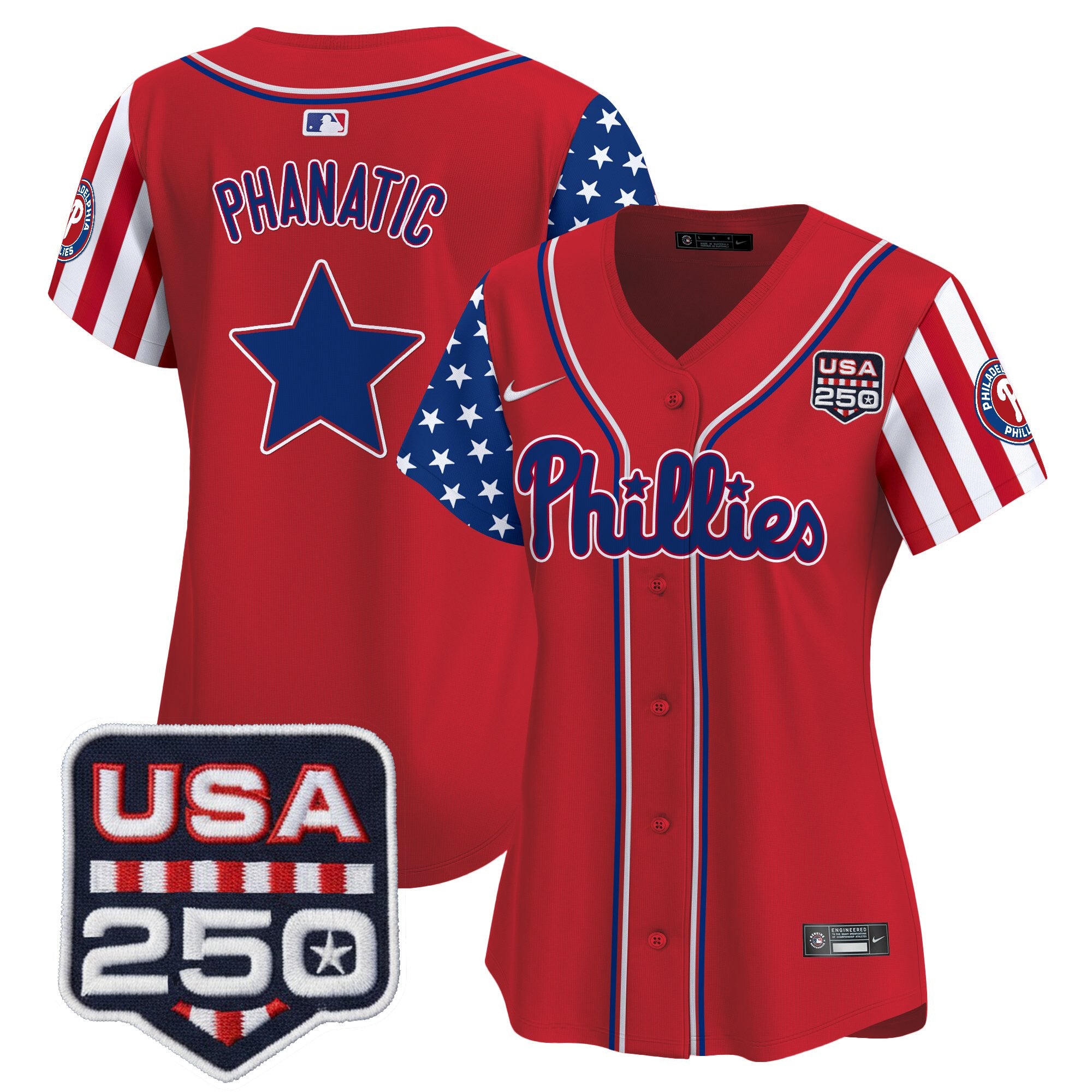 Women's Philadelphia Phillies America250 Edition Vapor Premier Limited Jersey - All Stitched