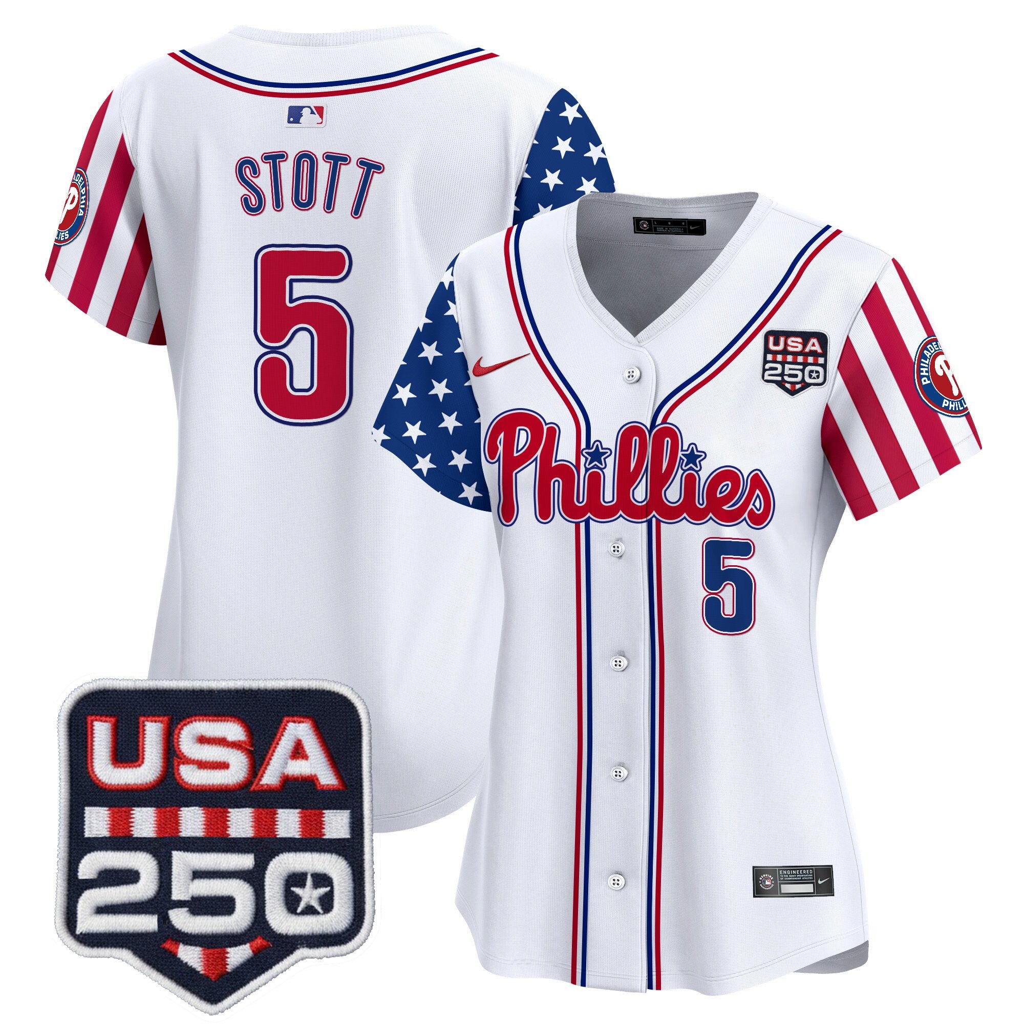 Women's Philadelphia Phillies America250 Edition Vapor Premier Limited Jersey - All Stitched