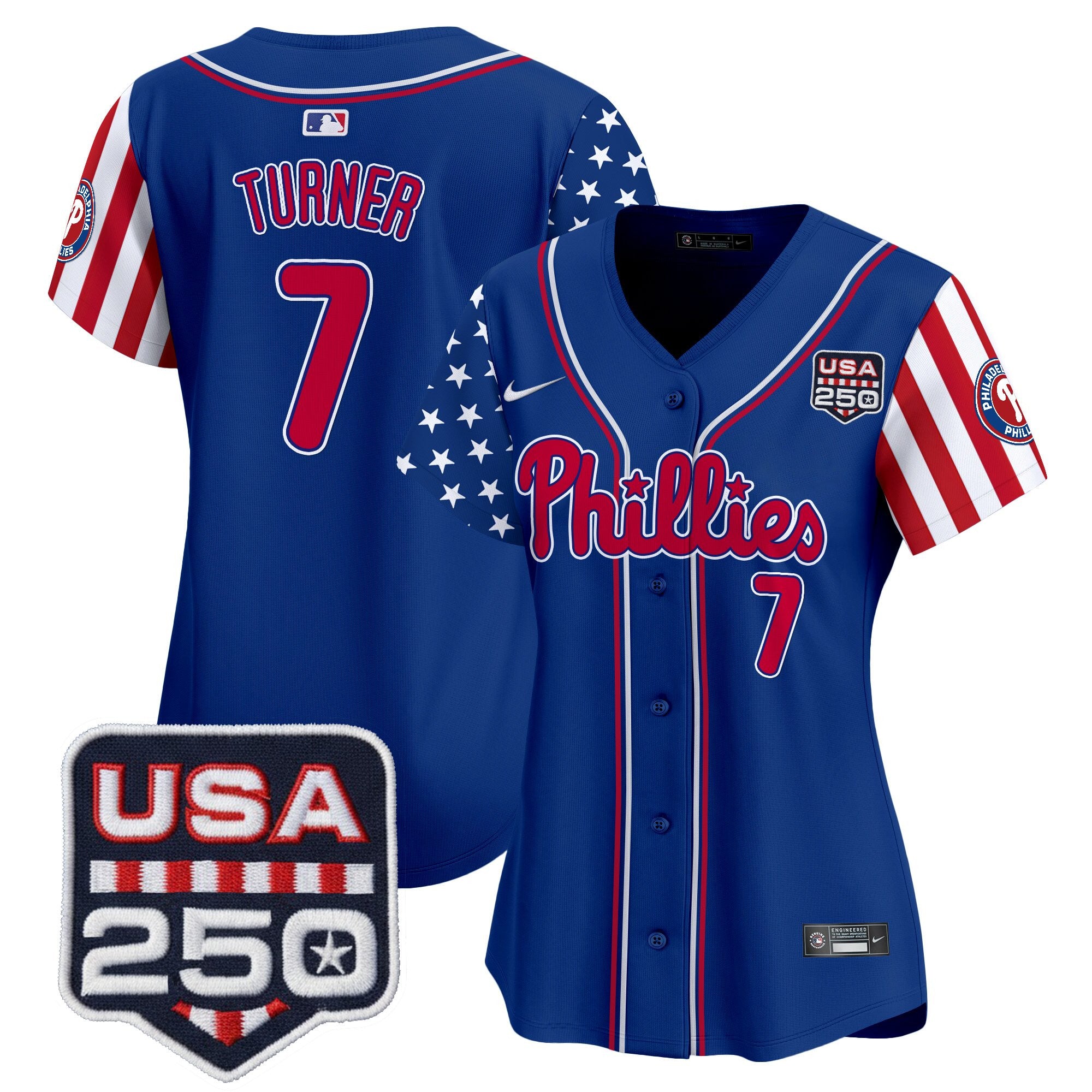 Women's Philadelphia Phillies America250 Edition Vapor Premier Limited Jersey - All Stitched