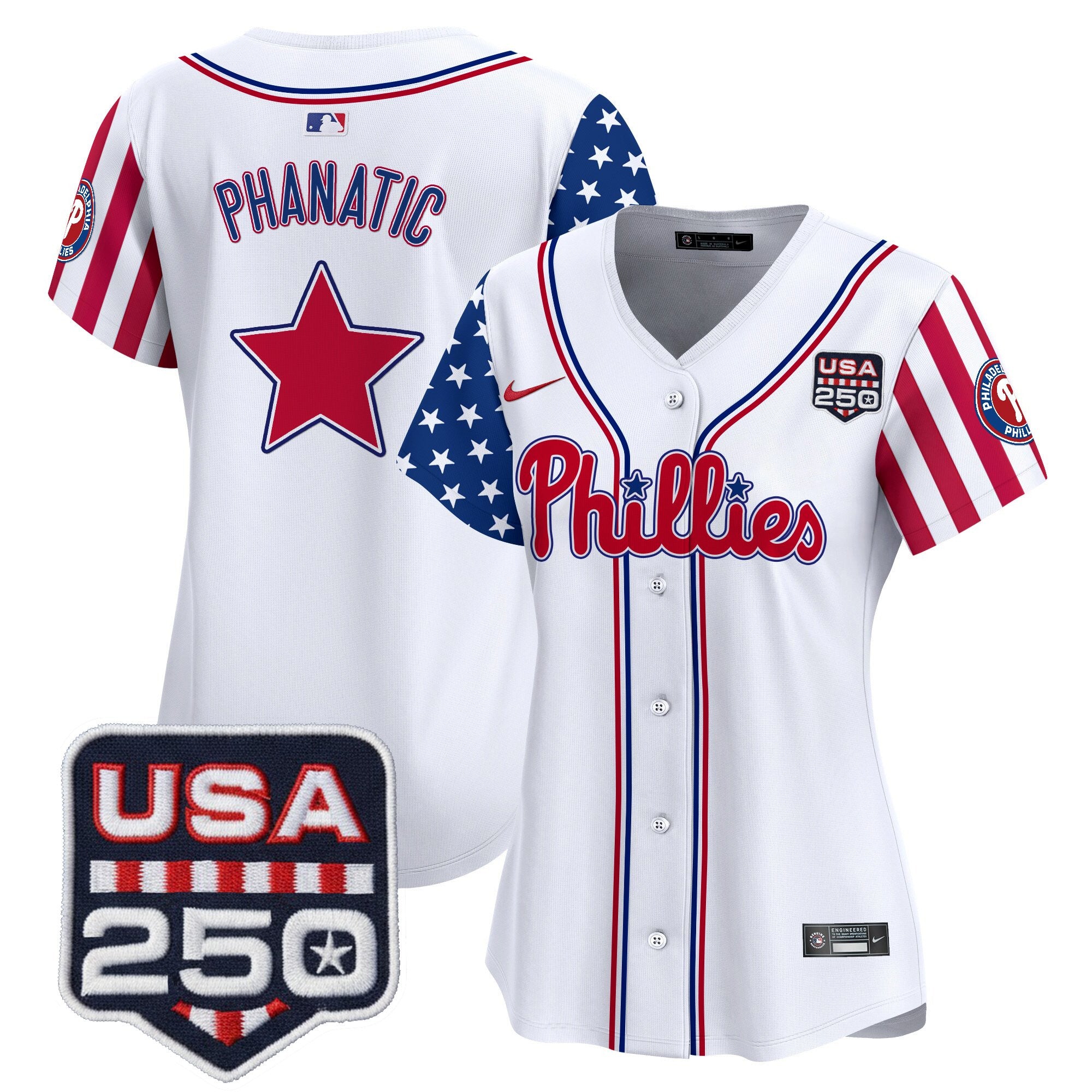 Women's Philadelphia Phillies America250 Edition Vapor Premier Limited Jersey - All Stitched
