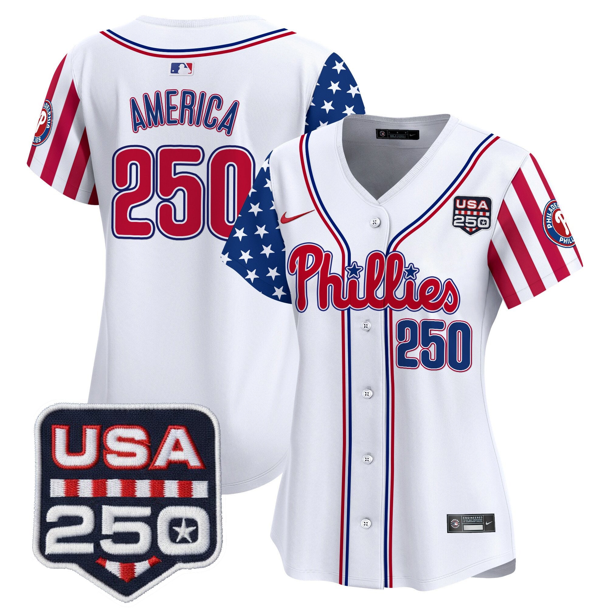 Women's Philadelphia Phillies America250 Edition Vapor Premier Limited Jersey - All Stitched