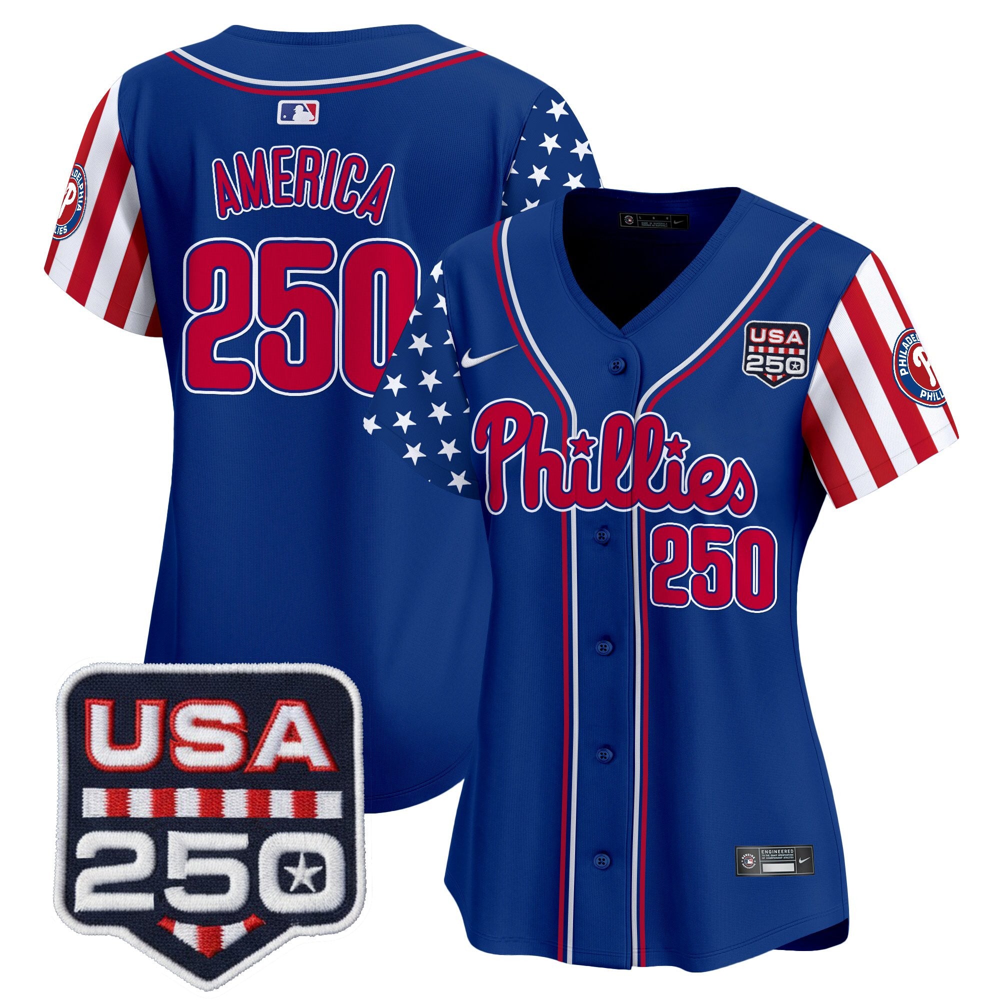 Women's Philadelphia Phillies America250 Edition Vapor Premier Limited Jersey - All Stitched