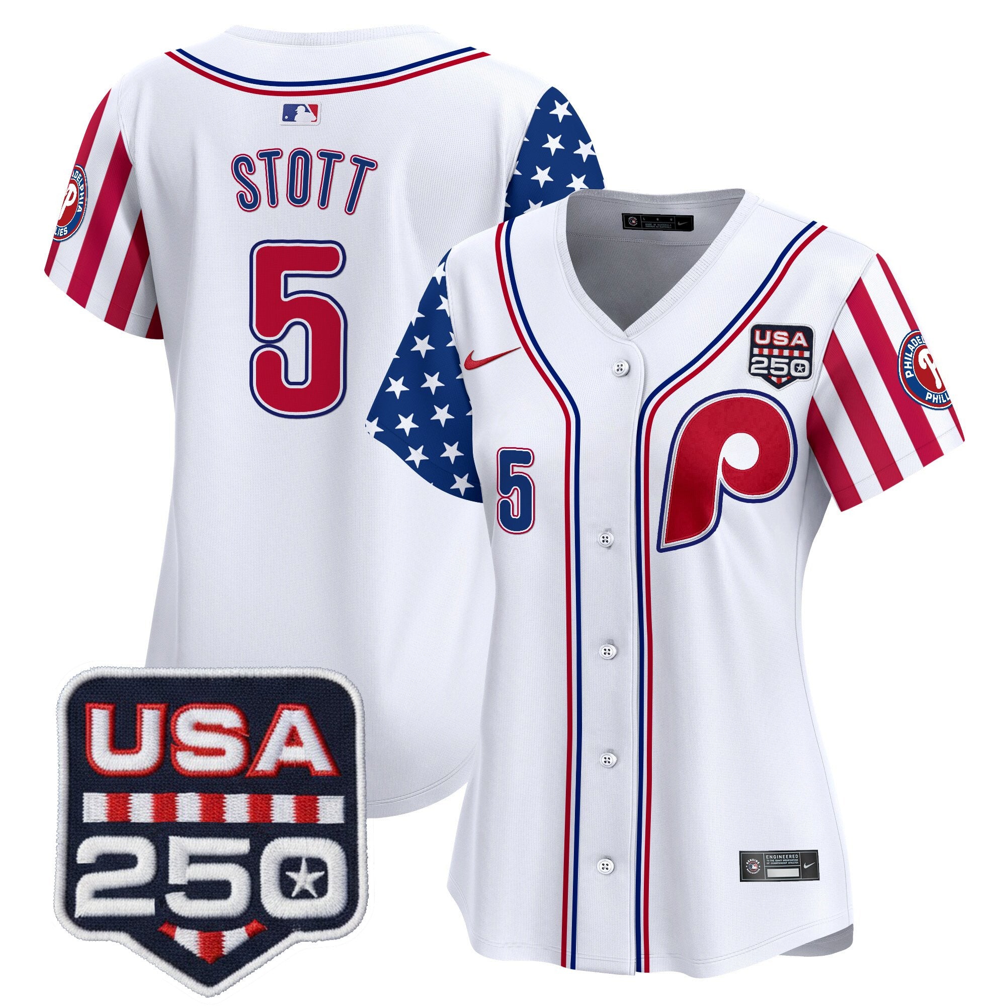 Women's Philadelphia Phillies America250 Edition Vapor Premier Limited Jersey - All Stitched