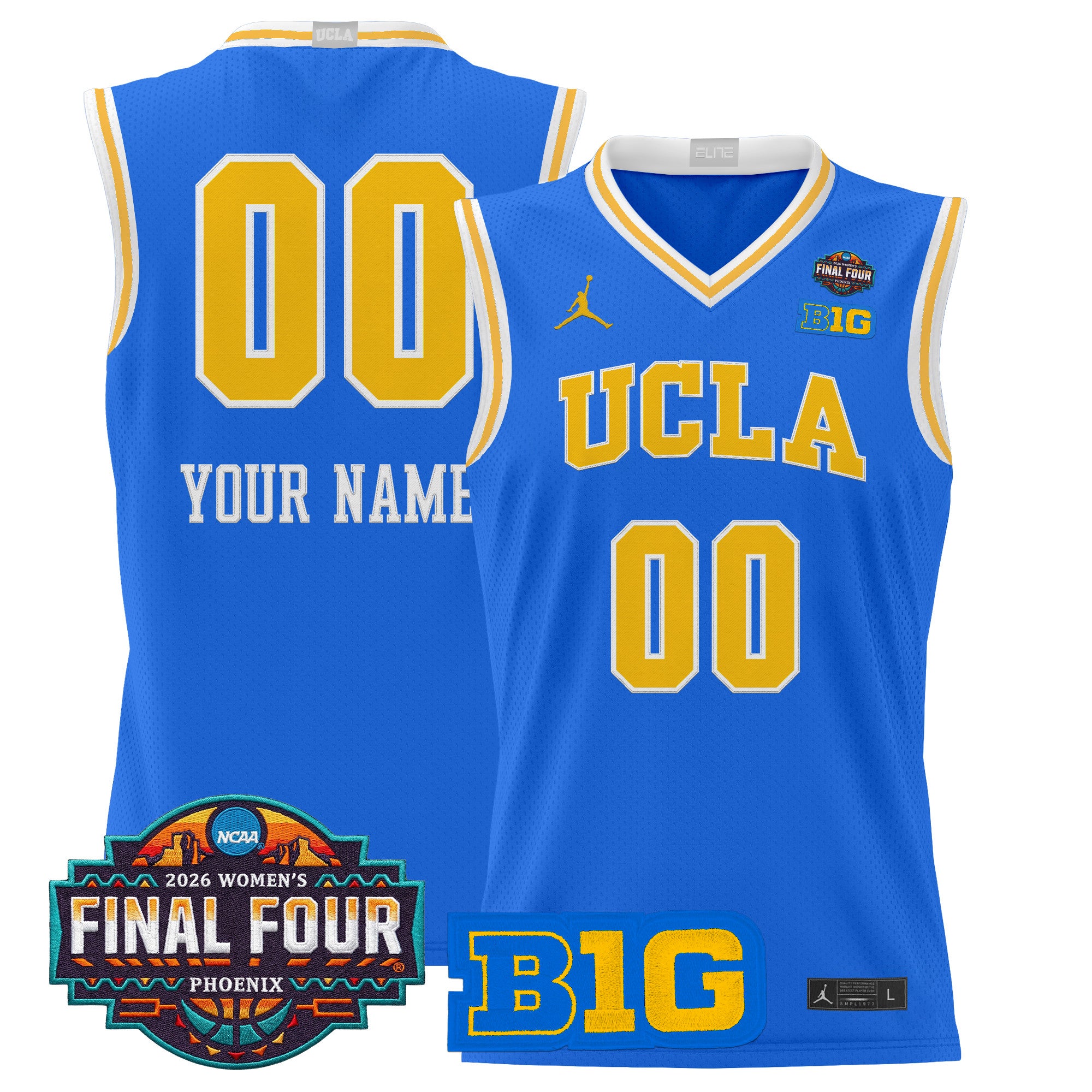 UCLA Bruins 2026 Women's Tournament Final Four Custom Basketball Jersey - All Stitched