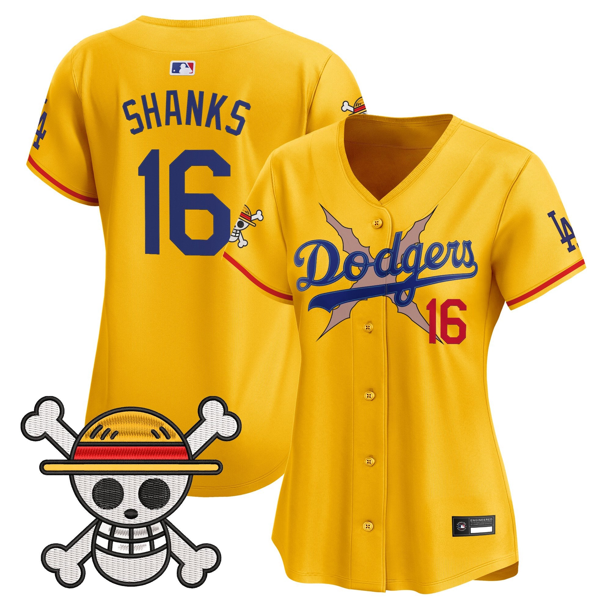 Women's Los Angeles Dodgers x One Piece Vapor Premier Limited Jersey - Stitched