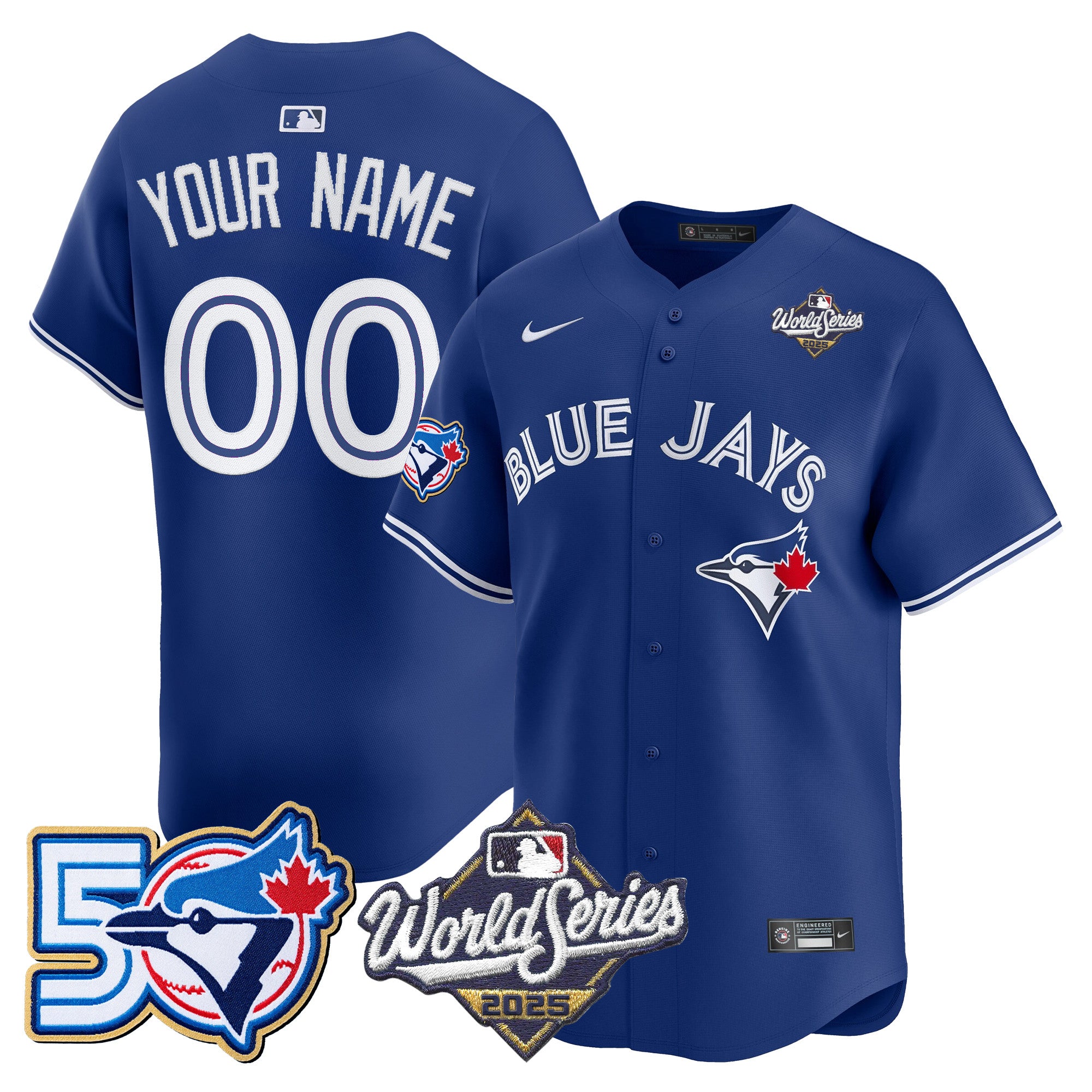 Toronto Blue Jays 2025 World Series Vapor Premier Limited Custom Jersey - 50 Seasons Patch - All Stitched