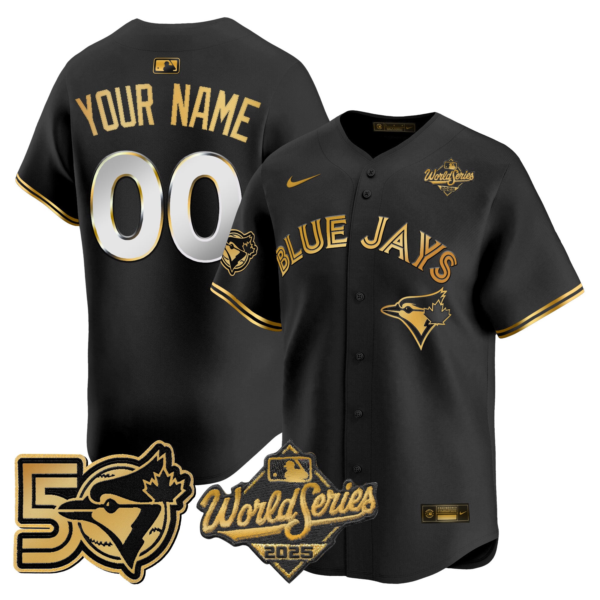 Toronto Blue Jays 2025 World Series Vapor Premier Limited Custom Jersey - 50 Seasons Patch - All Stitched
