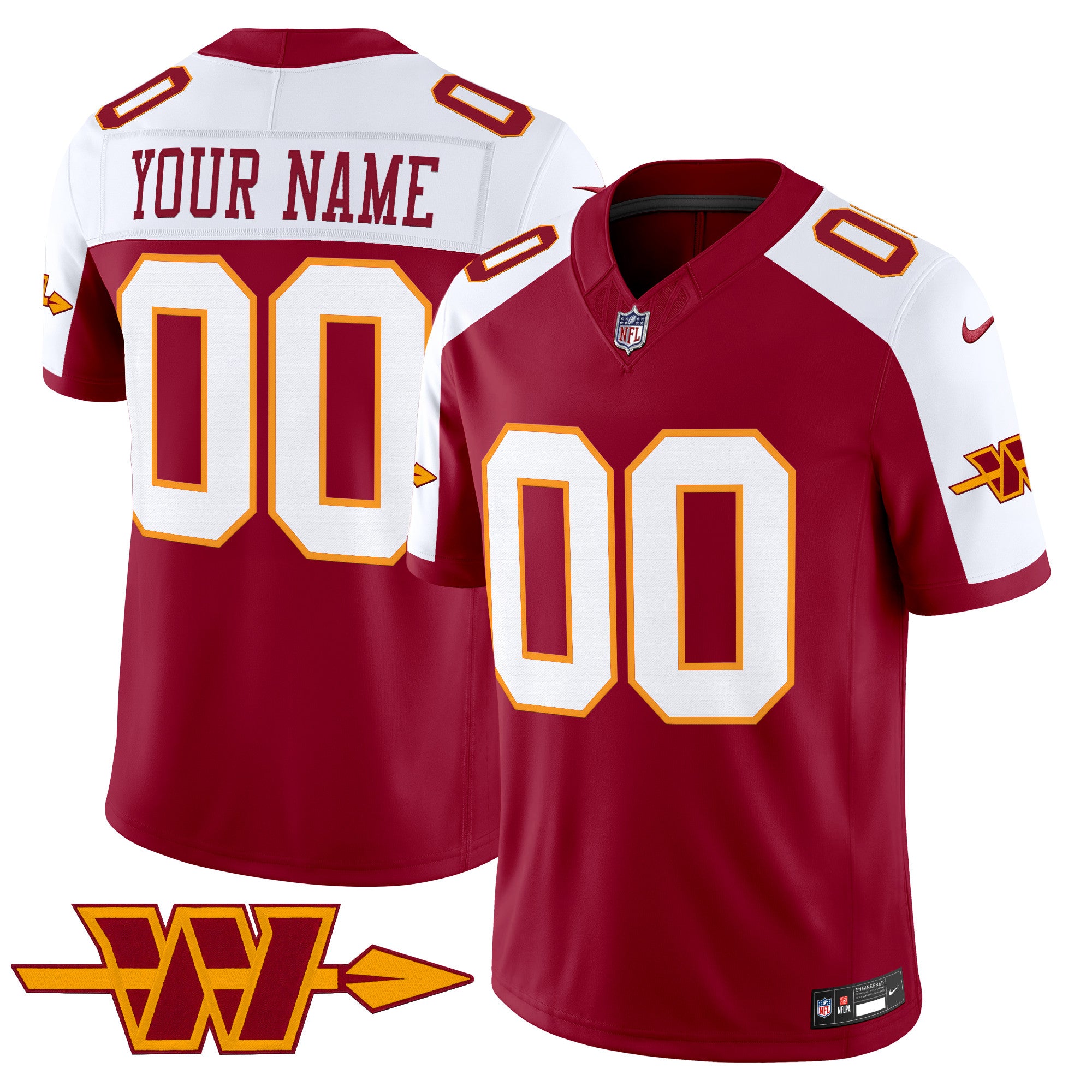 Washington Commanders Throwback Vapor Limited Custom Jersey - All Stitched
