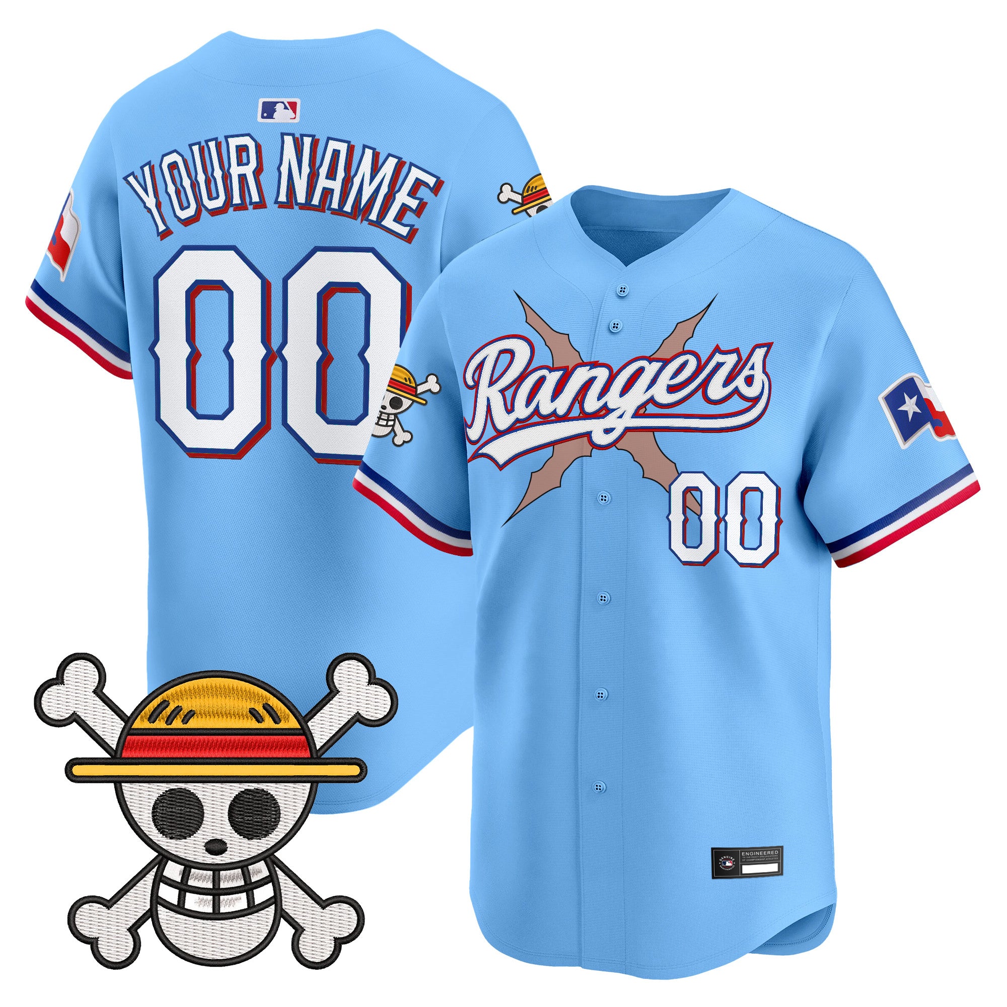 Texas Rangers x One Piece Vapor Premier Limited Custom Jersey - Stitched
