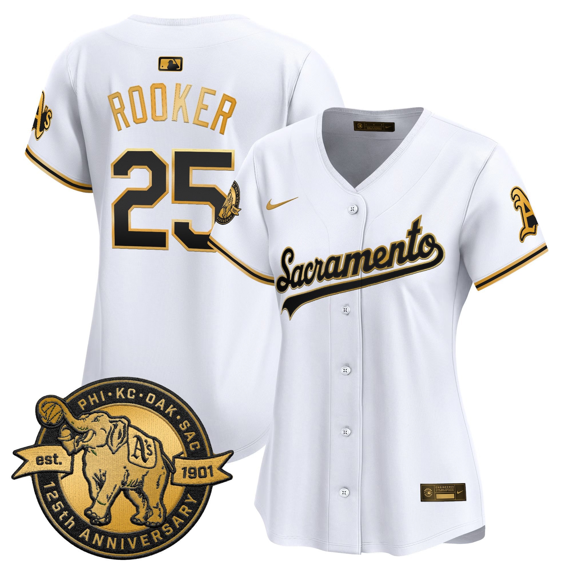 Women's Athletics 'Sacramento Edition' Vapor Premier Limited Jersey - 125th Anniversary Patch - All Stitched