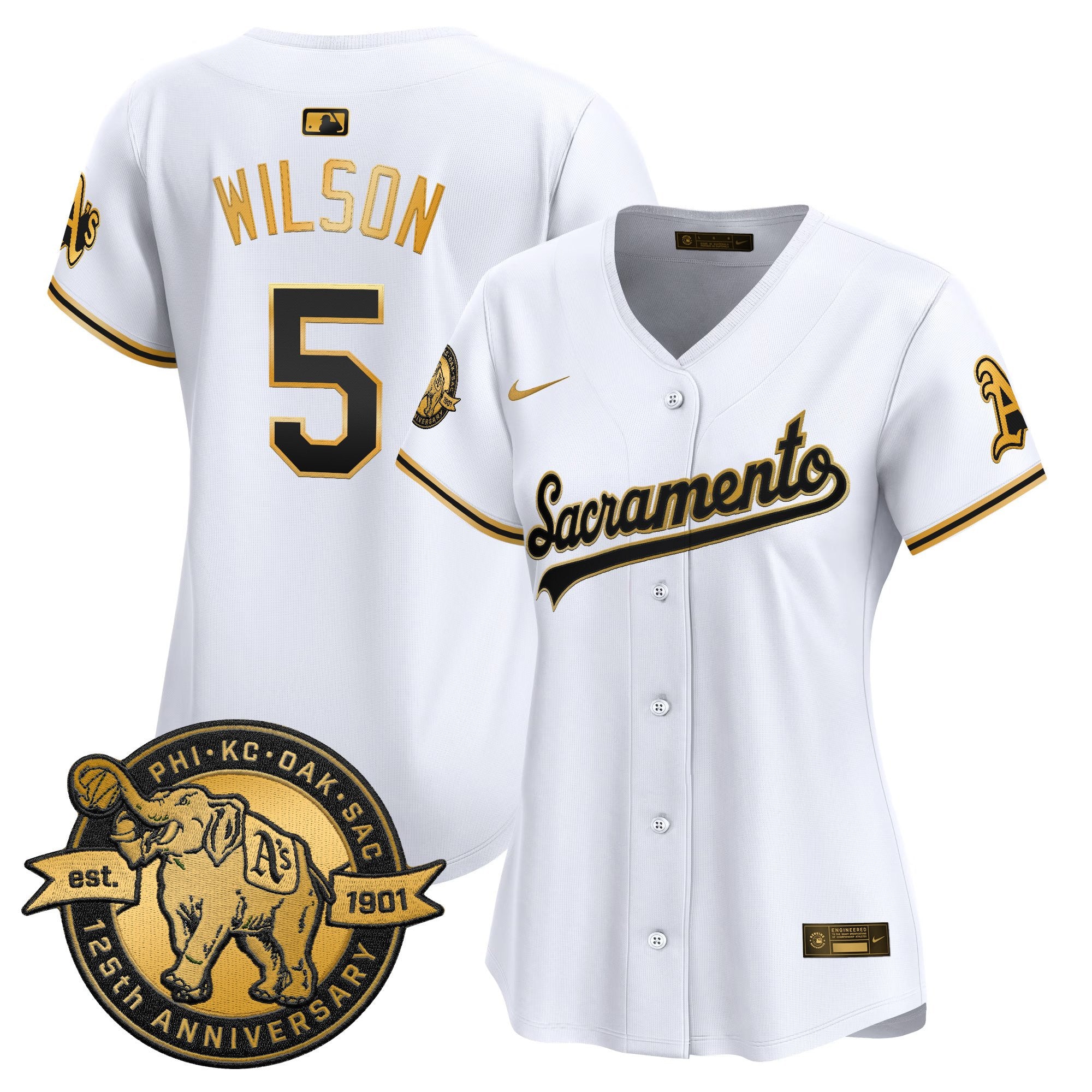 Women's Athletics 'Sacramento Edition' Vapor Premier Limited Jersey - 125th Anniversary Patch - All Stitched