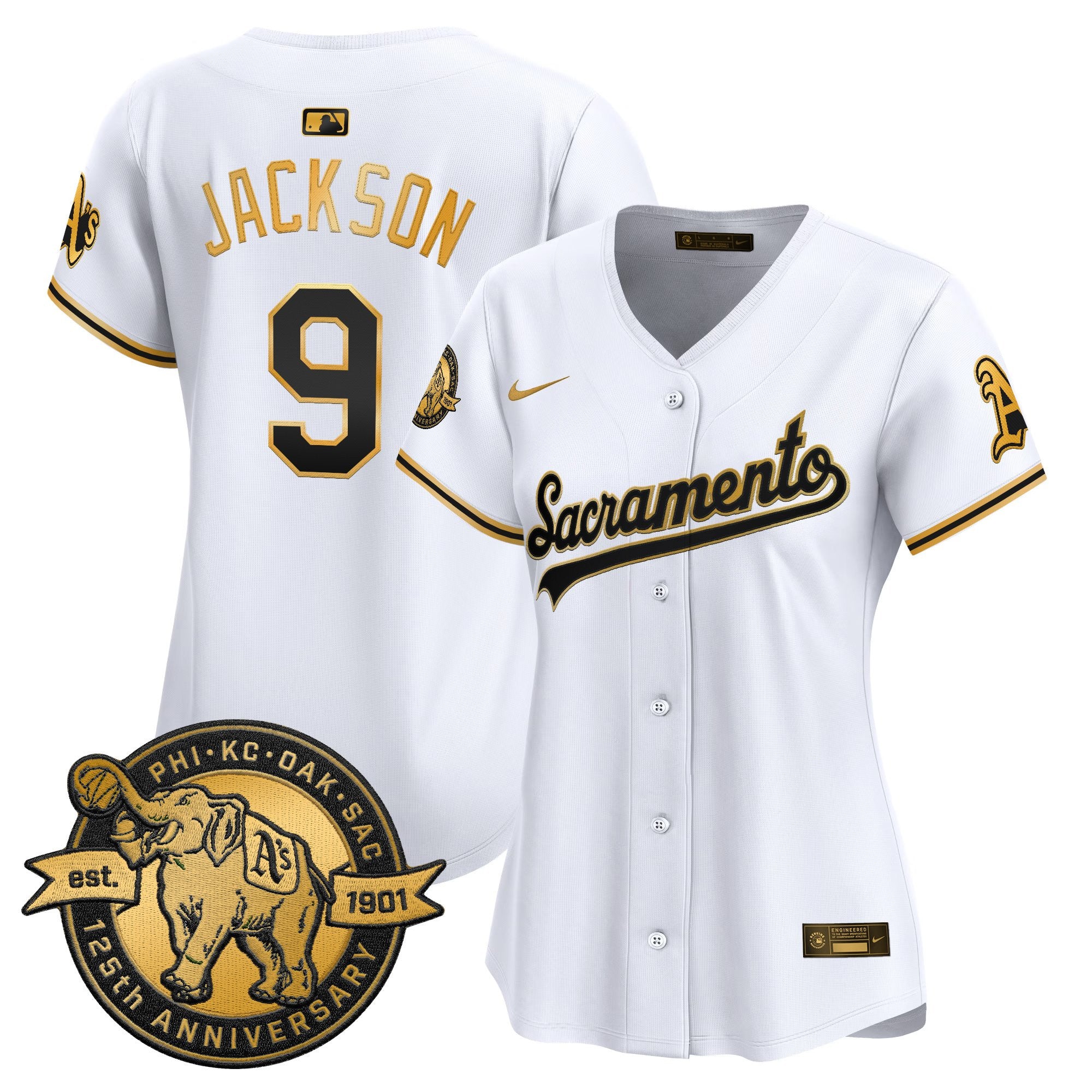 Women's Athletics 'Sacramento Edition' Vapor Premier Limited Jersey - 125th Anniversary Patch - All Stitched