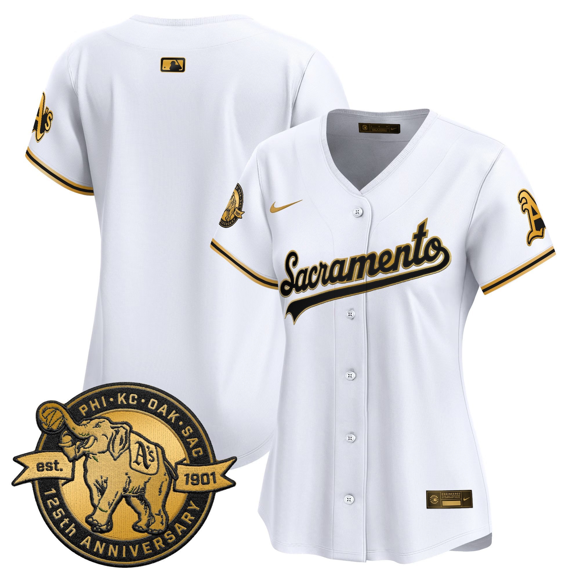 Women's Athletics 'Sacramento Edition' Vapor Premier Limited Jersey - 125th Anniversary Patch - All Stitched