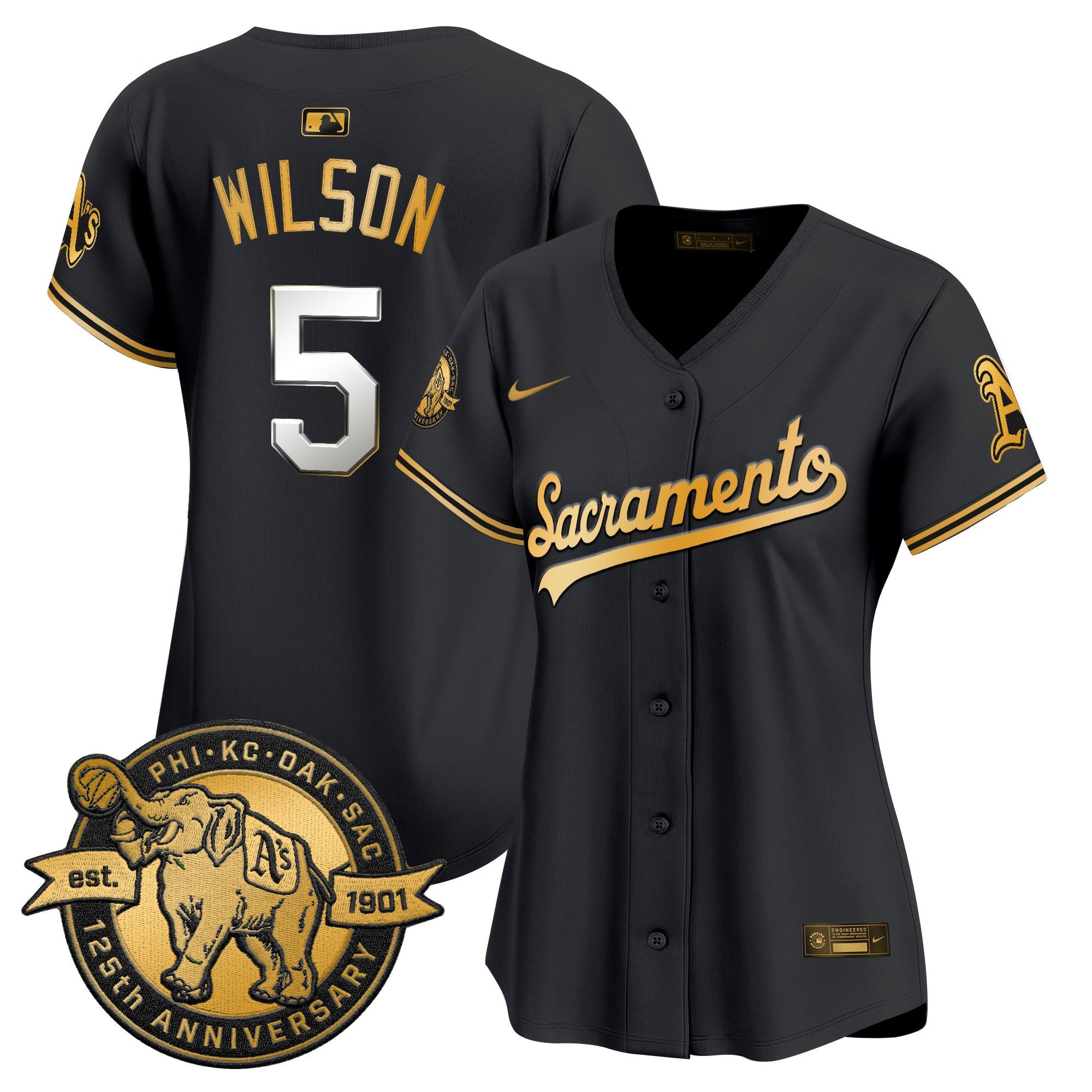 Women's Athletics 'Sacramento Edition' Vapor Premier Limited Jersey - 125th Anniversary Patch - All Stitched